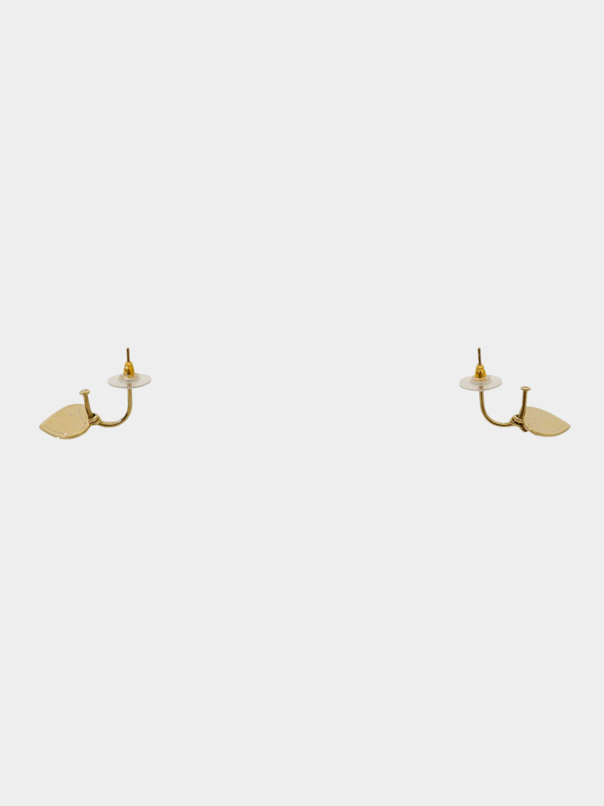 Chanel 2000s Gold COCO Heart Earrings