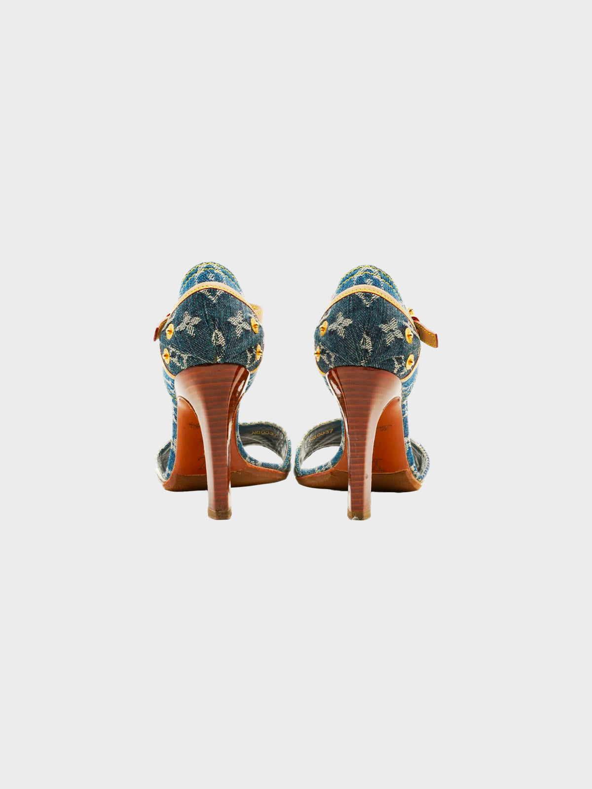 Louis Vuitton SS 2007 Denim Monogram Heeled Sandals