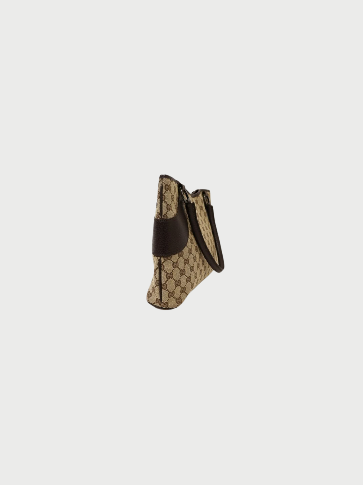 Gucci 2000s Beige GG Canvas Leather Handbag