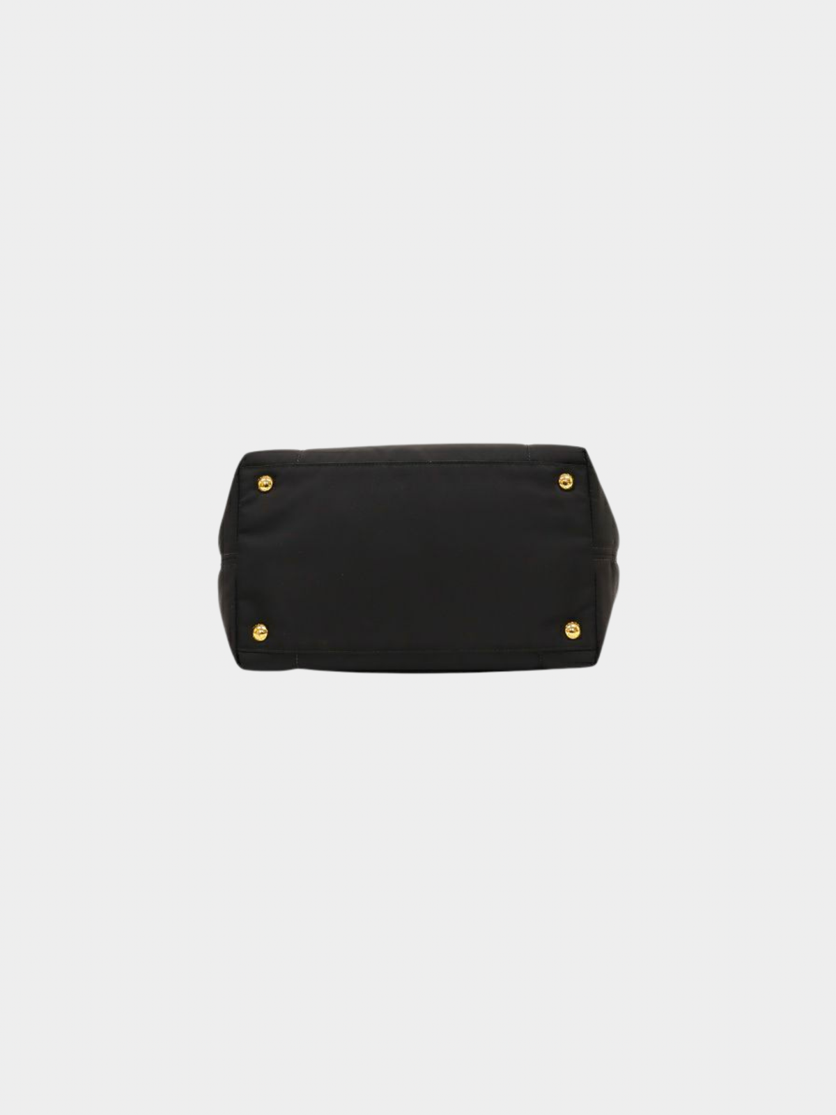 Prada 2000s Black Nylon Leather Triangle Logo Handbag