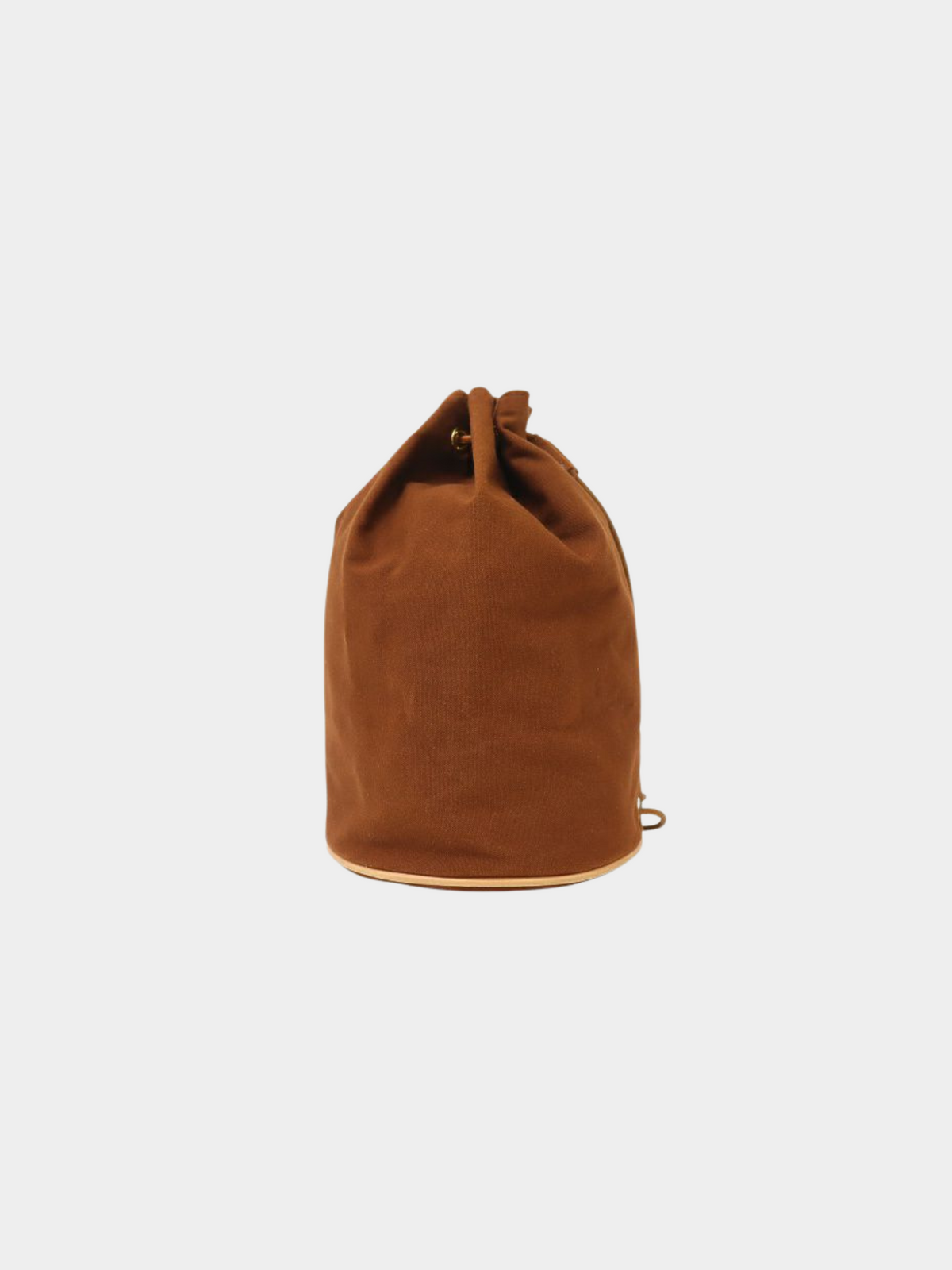 Hermès 2000s Brown Canvas Leather Polochon Mimile Bag