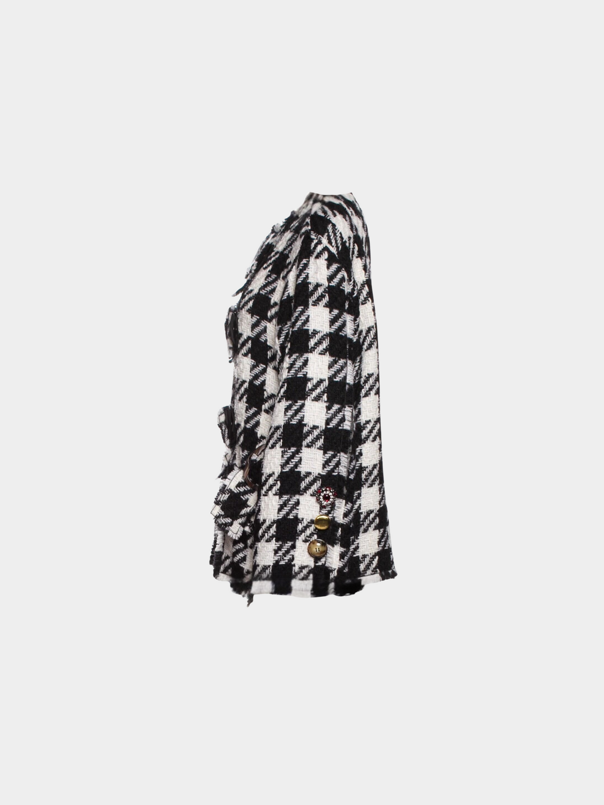 Dolce & Gabbana 2010s Black White Houndstooth Coat