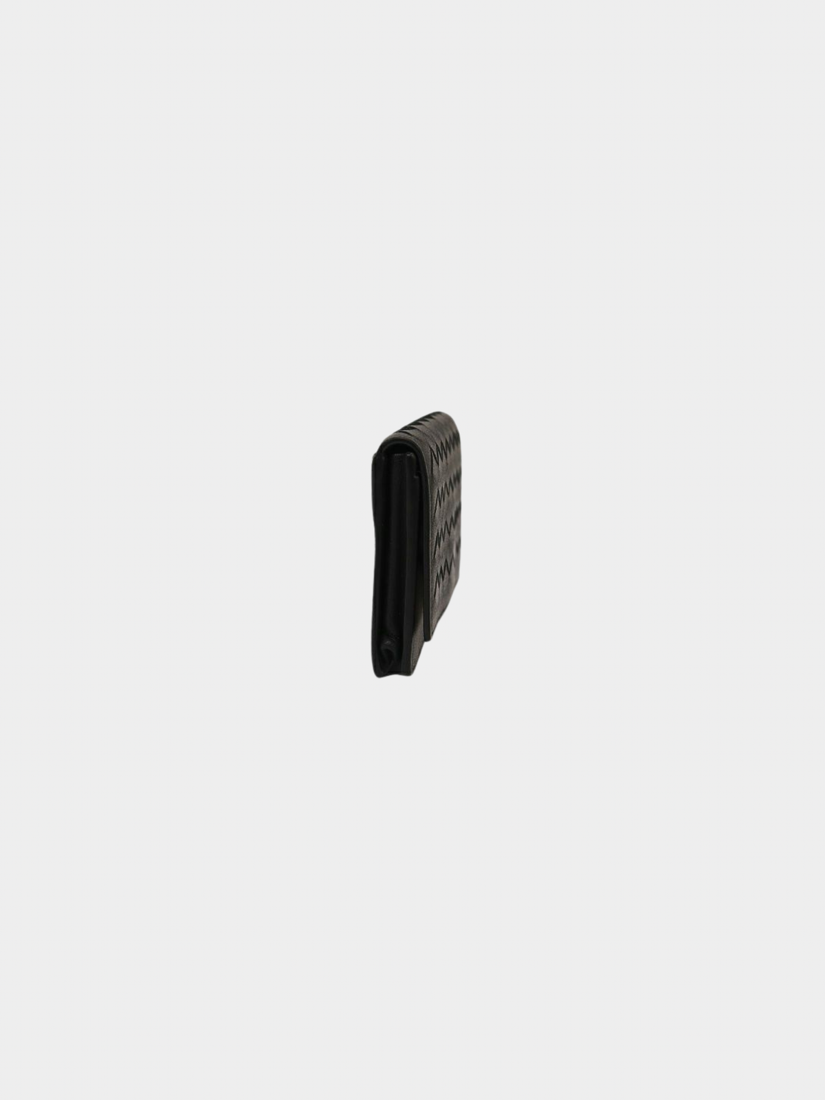 Bottega Veneta 2000s Black Intrecciato Leather Card Case