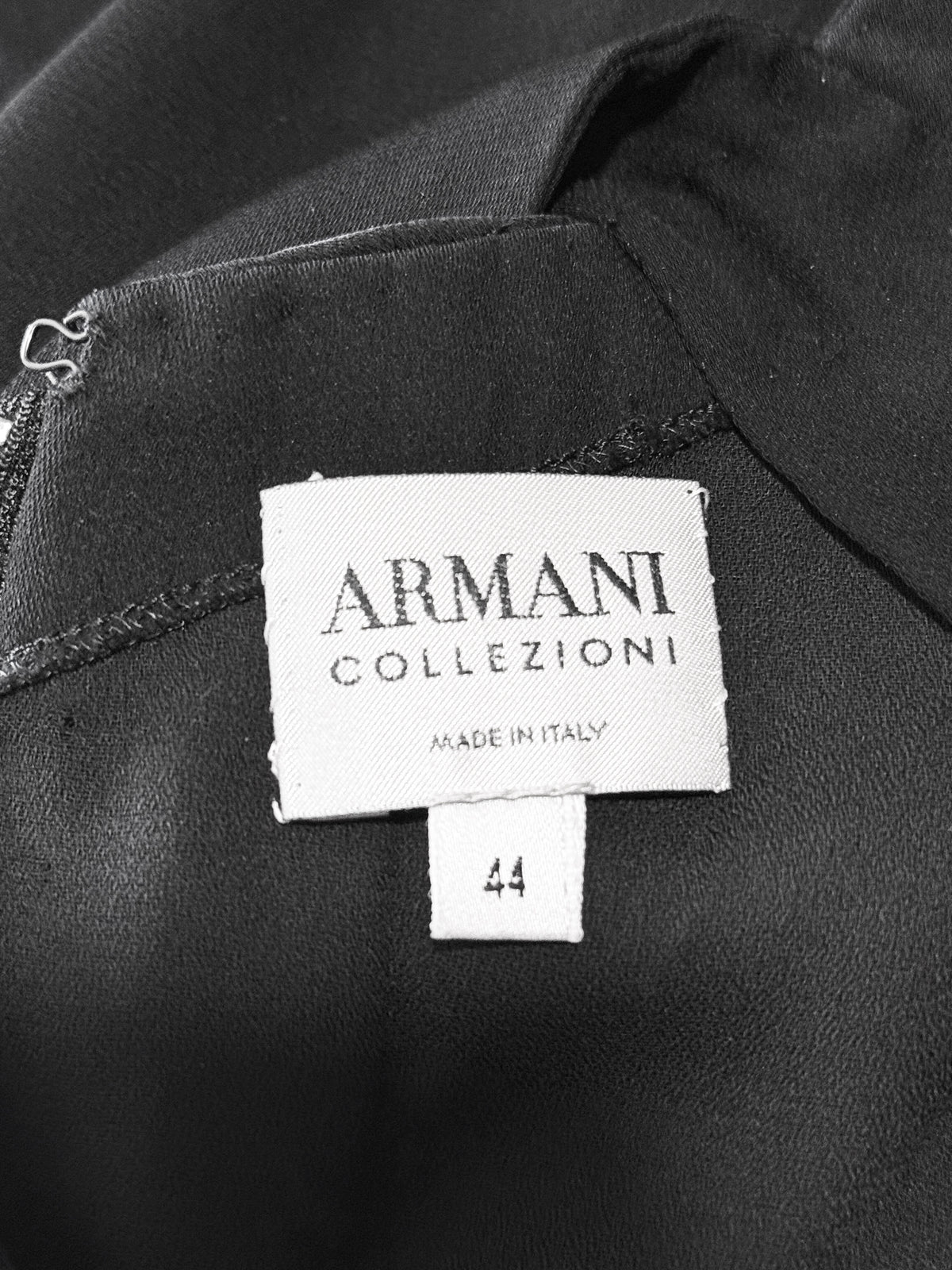 Armani Collezioni 1990s Black Silk Rhinestone-studded Top