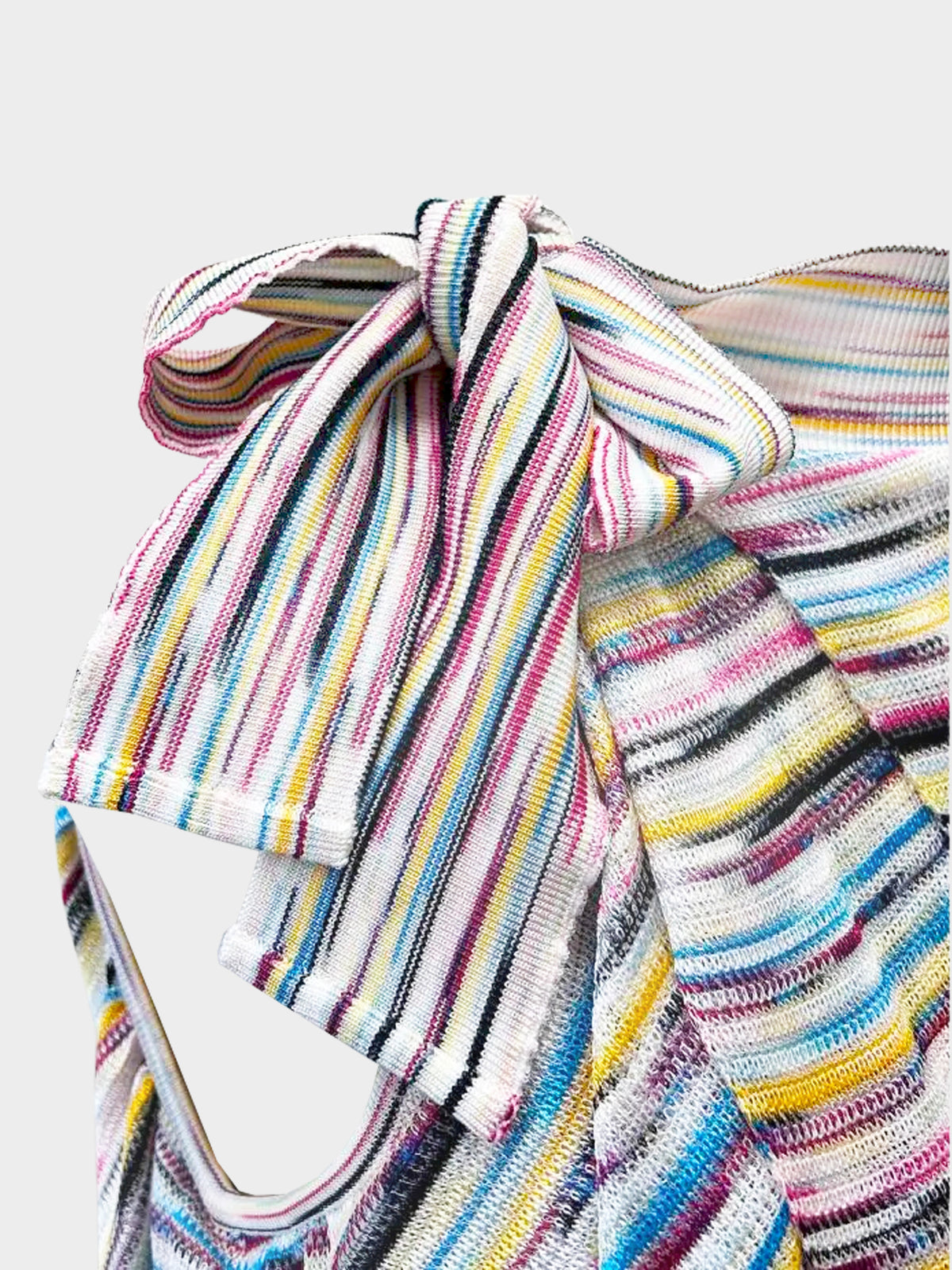 Missoni 2022 Multicolor Flounce Knit Stripe Mini Dress