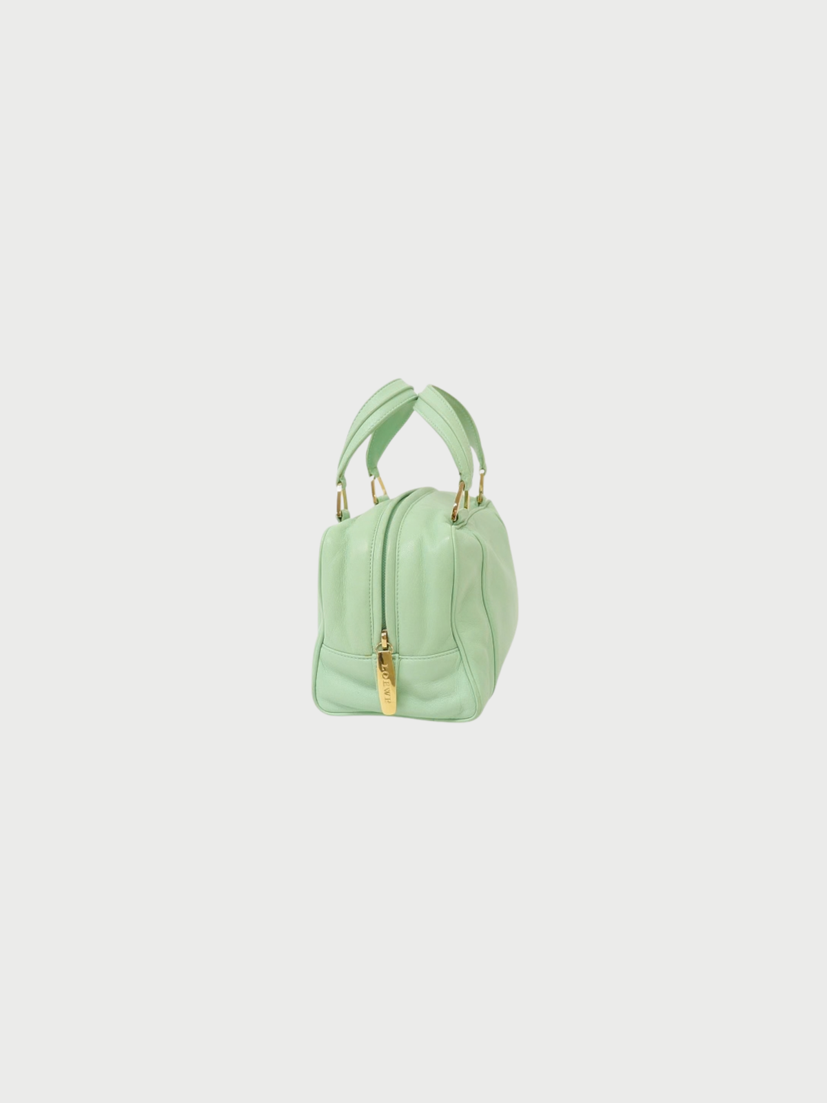 Loewe 2000s Mint Green Nappa Leather Anagram Mini Handbag