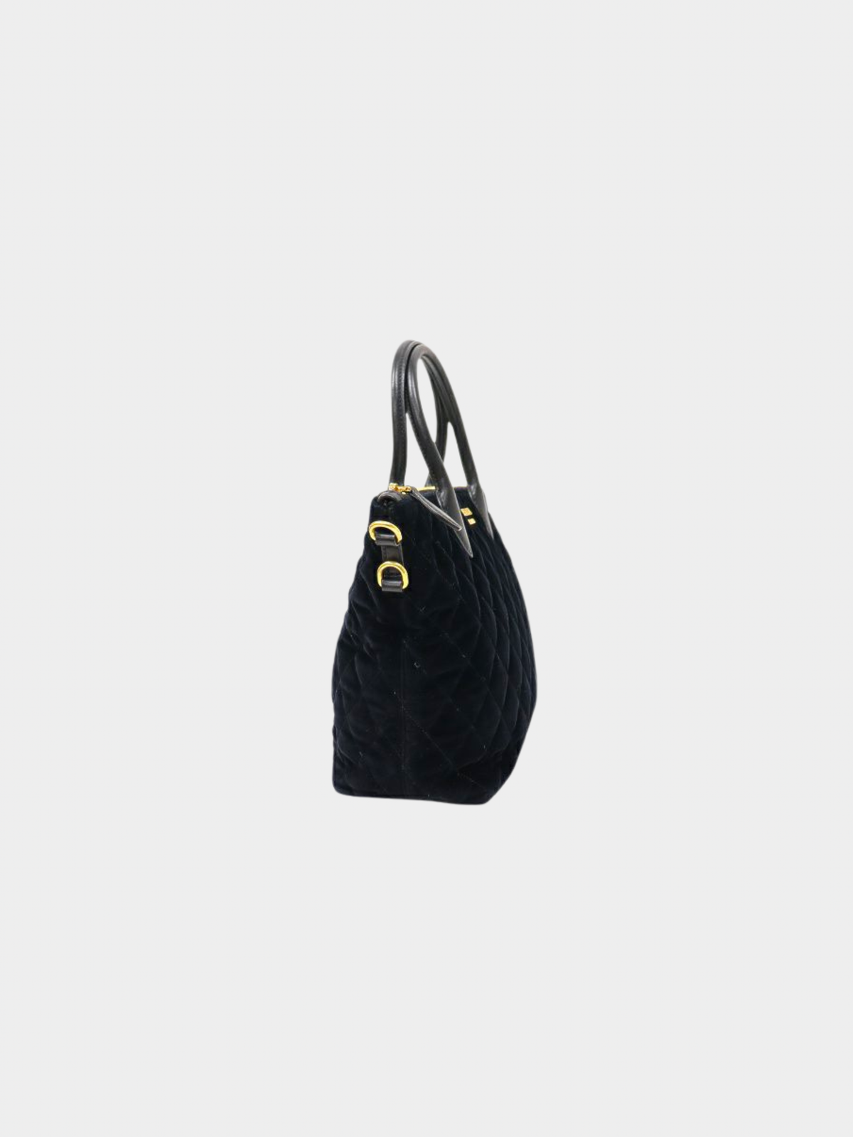 Prada 2000s Black Quilted Velour 2-Way Bag