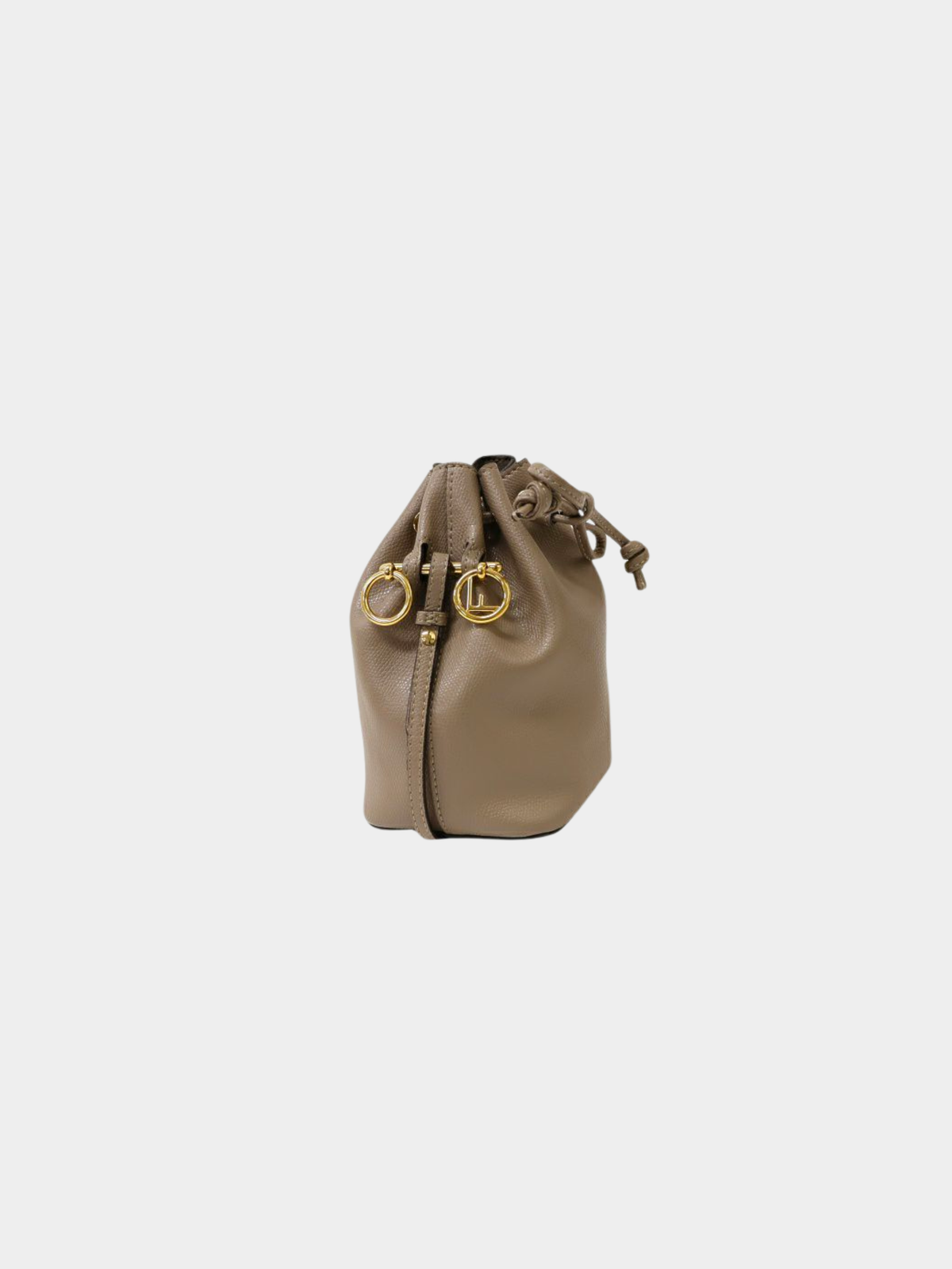 Fendi 2020s Grey Leather Mon Trésor Mini Bucket Bag