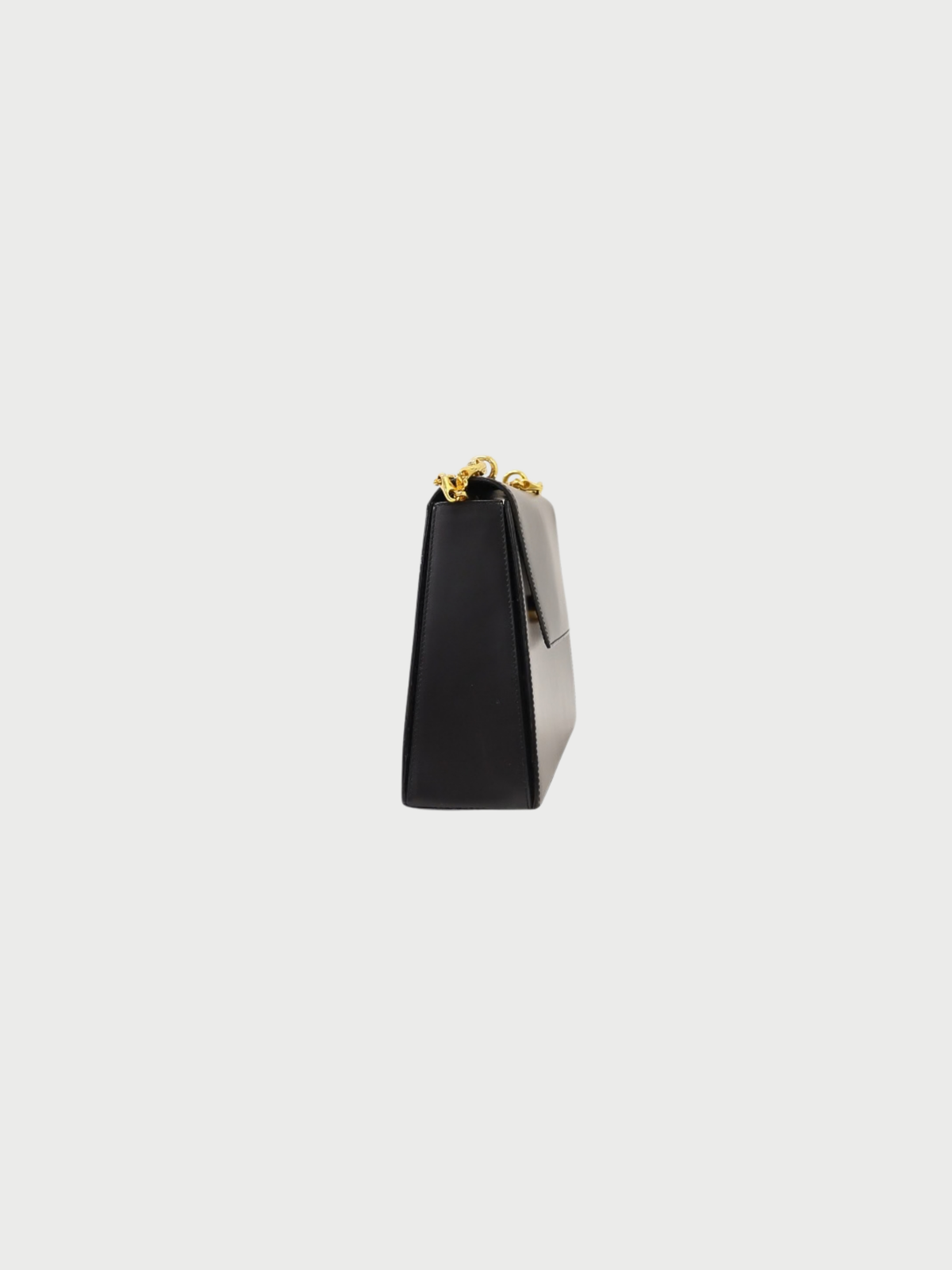 Celine 2010s Black Leather Chain Shoulder Bag