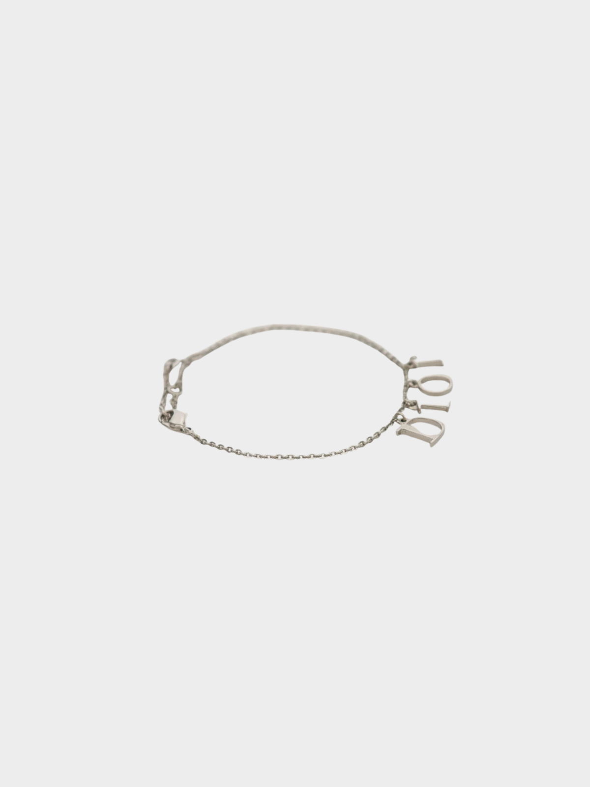 Christian Dior 2000s Silver Logo Charm Bracelet