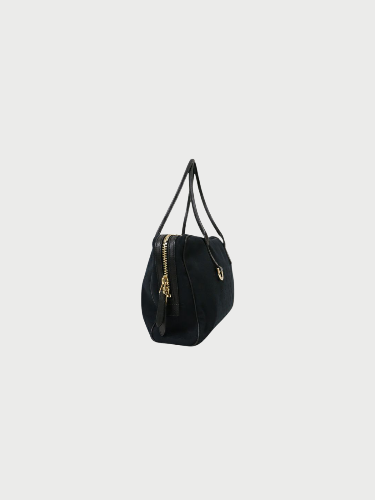 Gucci 2000s Black Canvas Leather GG Handbag
