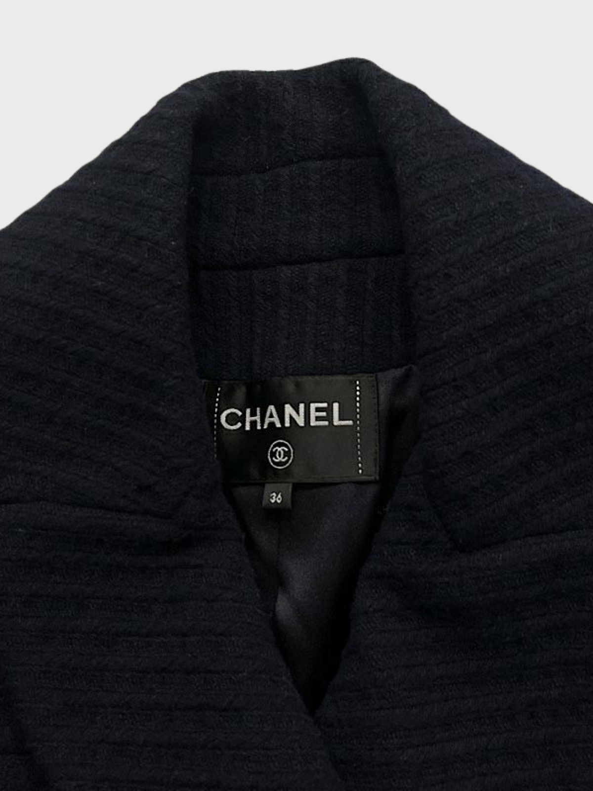 Chanel 2000s Navy Wool Cashmere COCO Button Coat