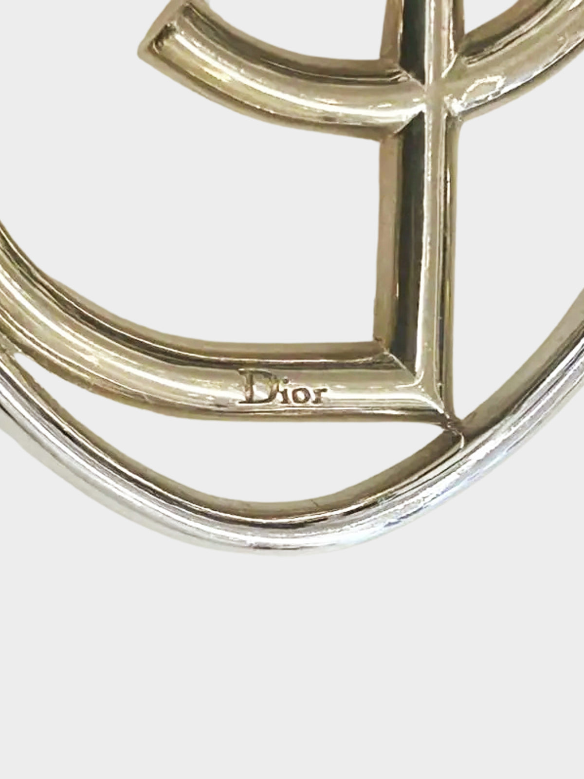 Christian Dior 1990s Gold and Silver CD Logo Brooch