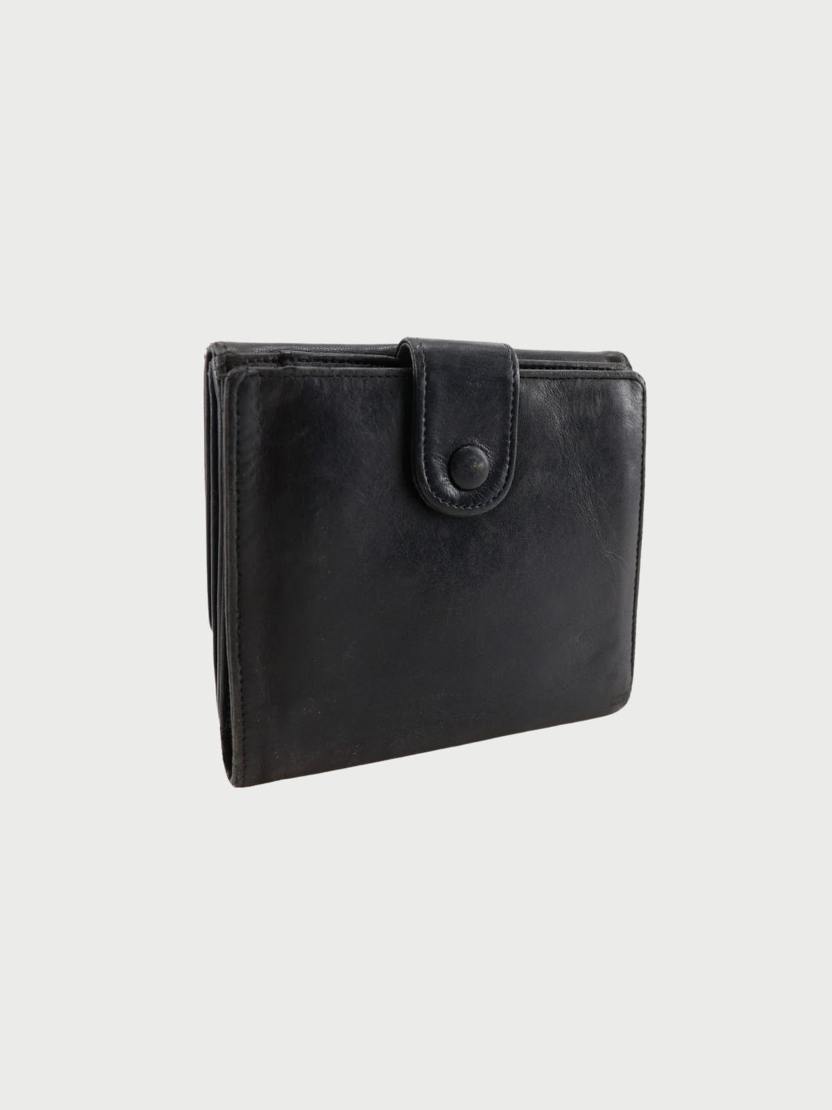 Chanel 1990s Black Lambskin Leather Coco Mark Bi-Fold Wallet