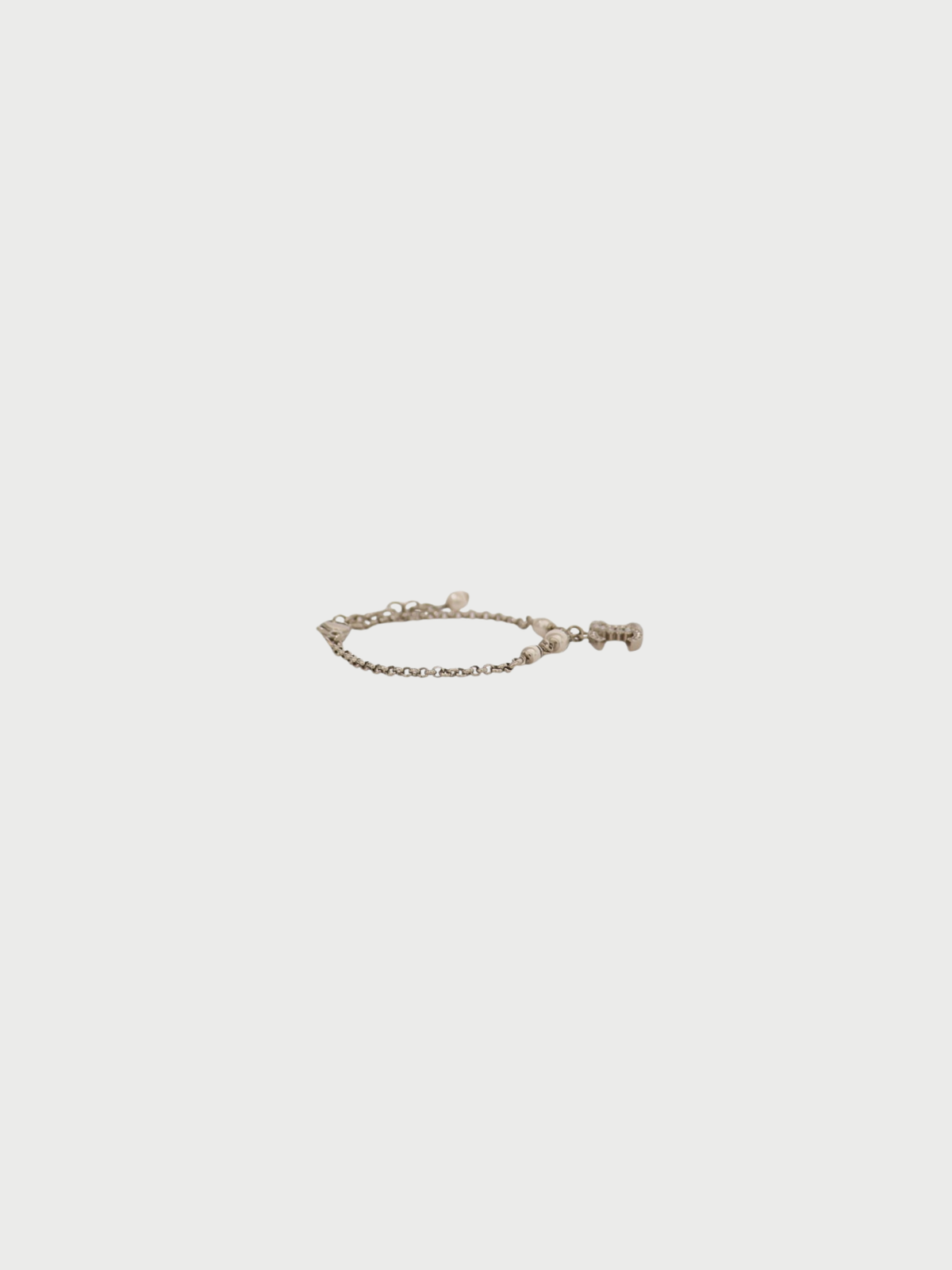Chanel 2025 Silver COCO Rhinestone Pearl Bracelet