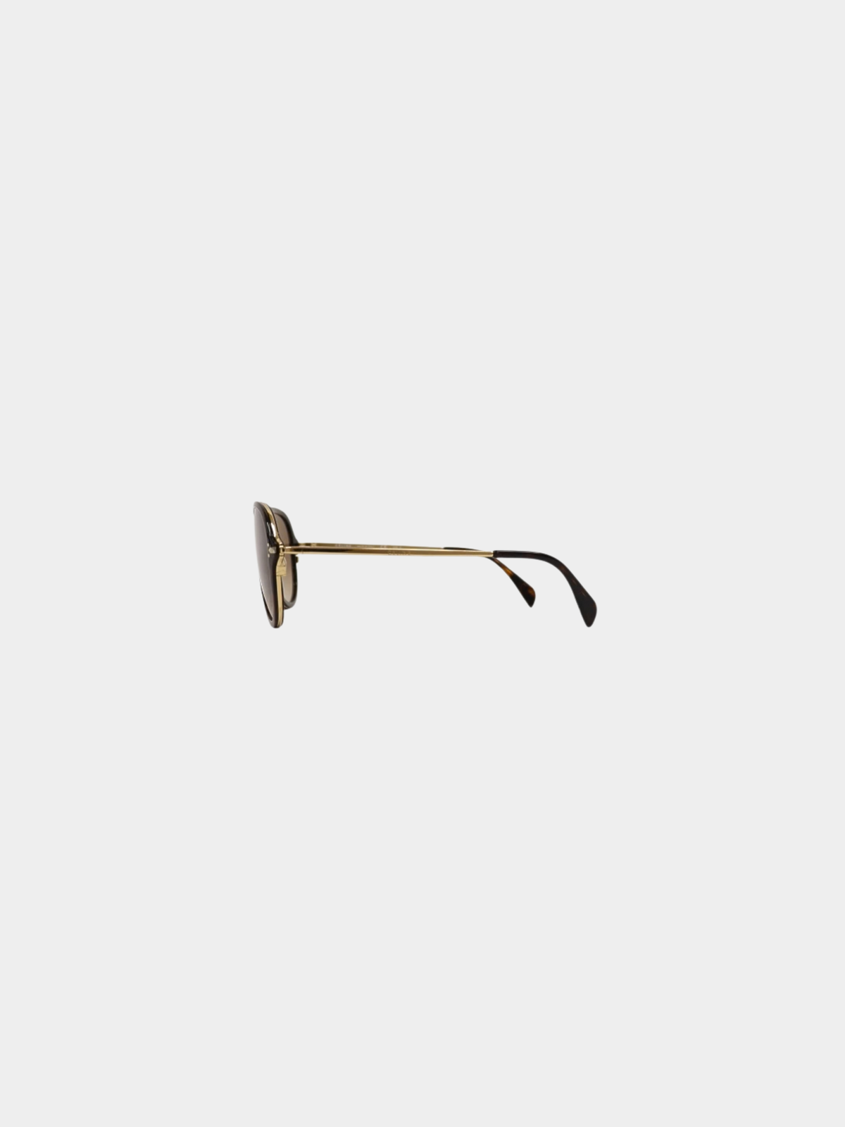 Celine 2010s Brown Gold Plastic Teardrop Sunglasses
