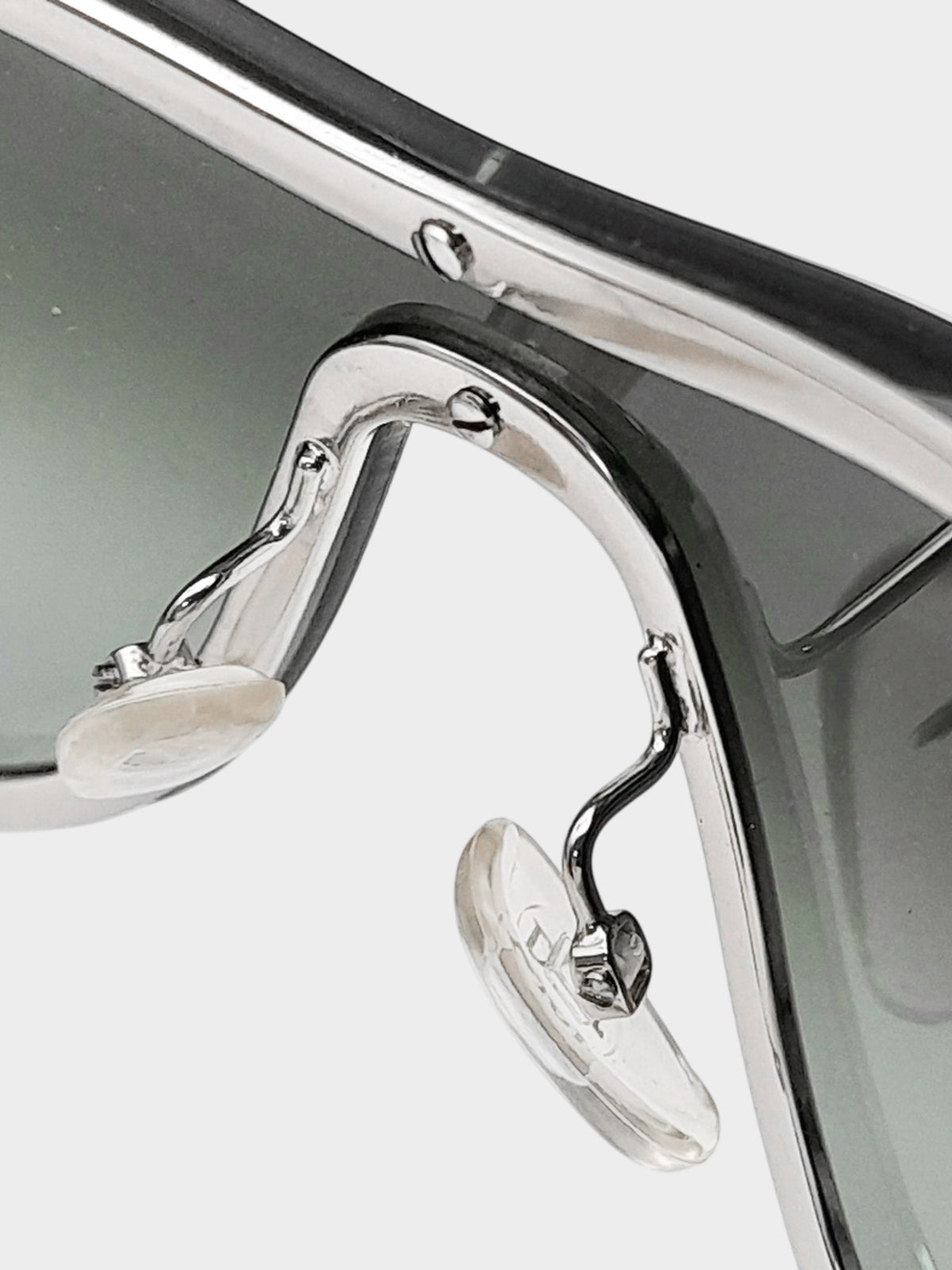 Christian Dior 2000s Silver and Black Quadrille Shield Sunglasses