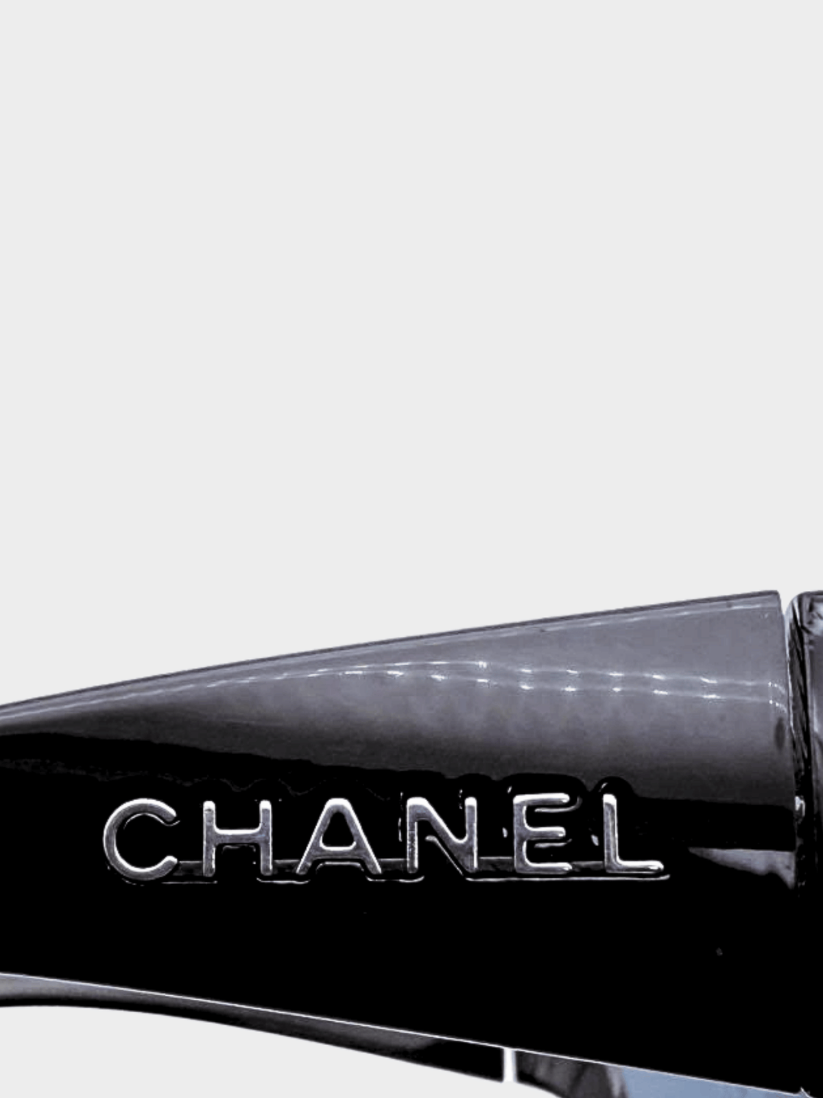 Chanel 2000s Black Shield Sunglasses