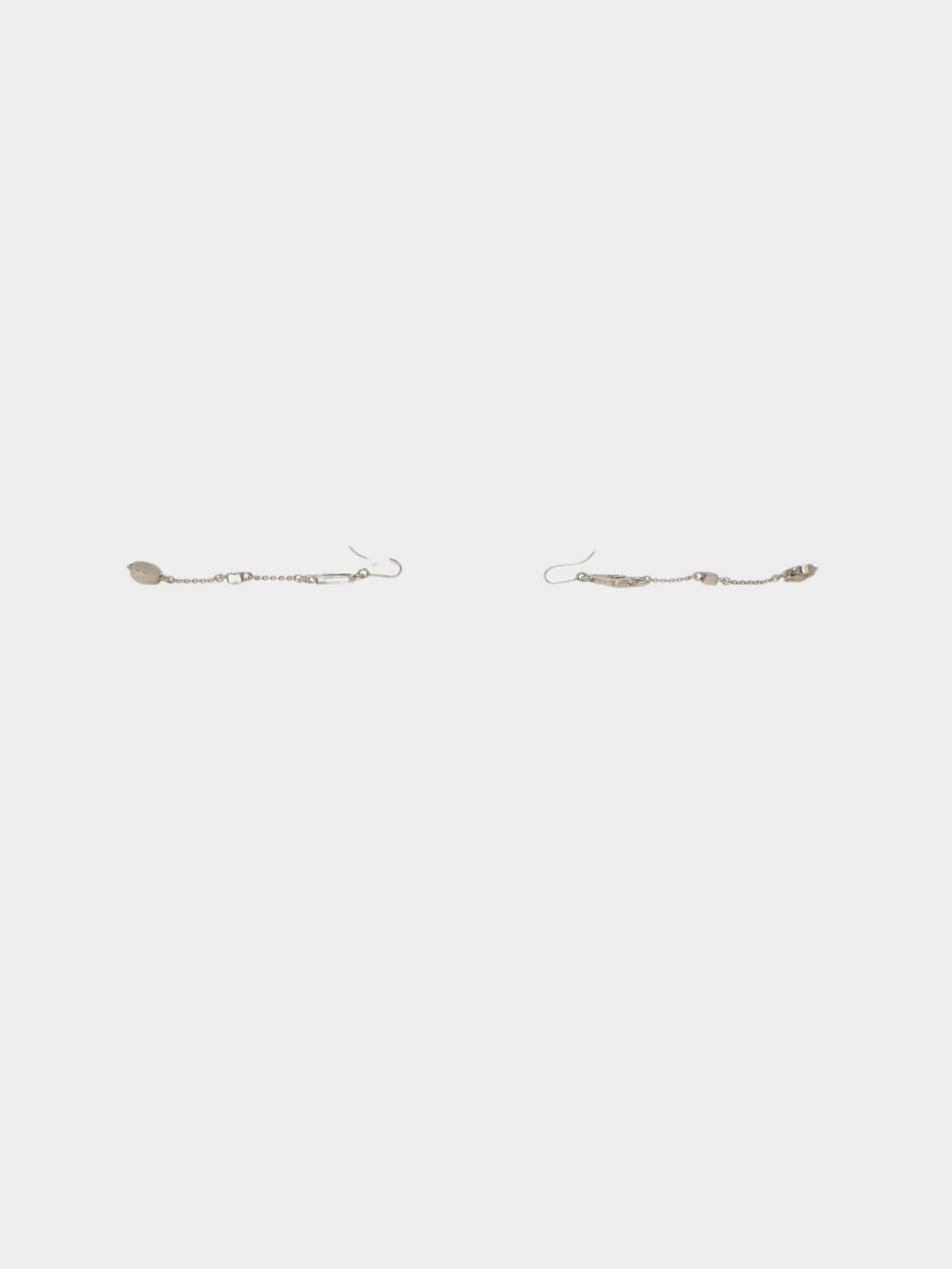 Christian Dior 2000s Silver Logo Rhinestone Earrings