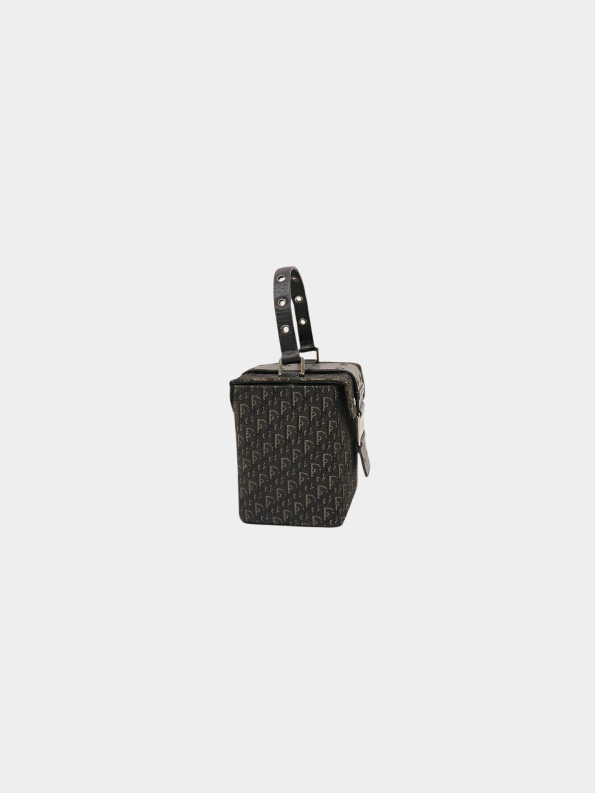 Christian Dior 2000s Black Trotter Canvas Vanity Bag