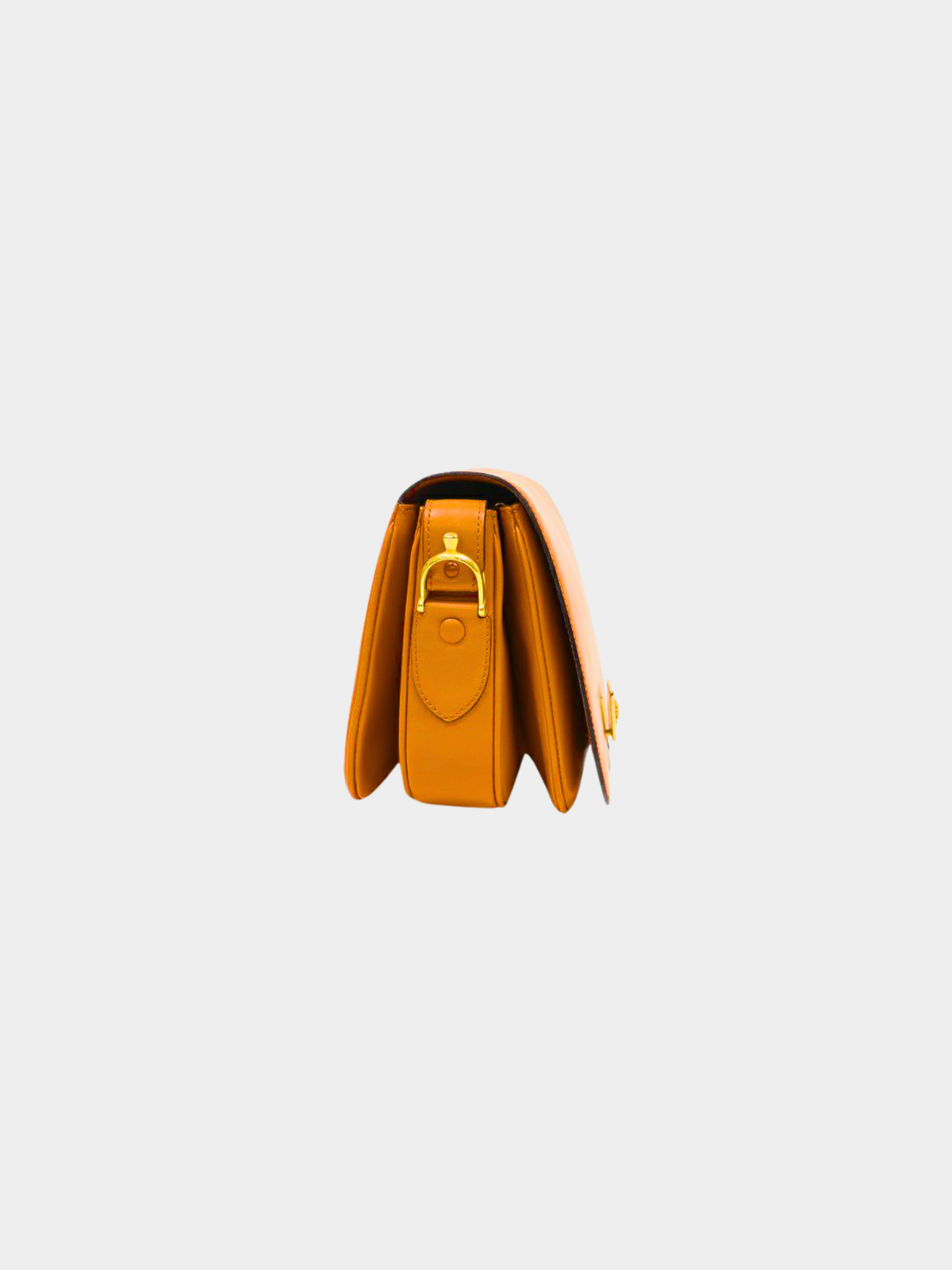 Celine 2000s Brown Triomphe Leather Shoulder Bag