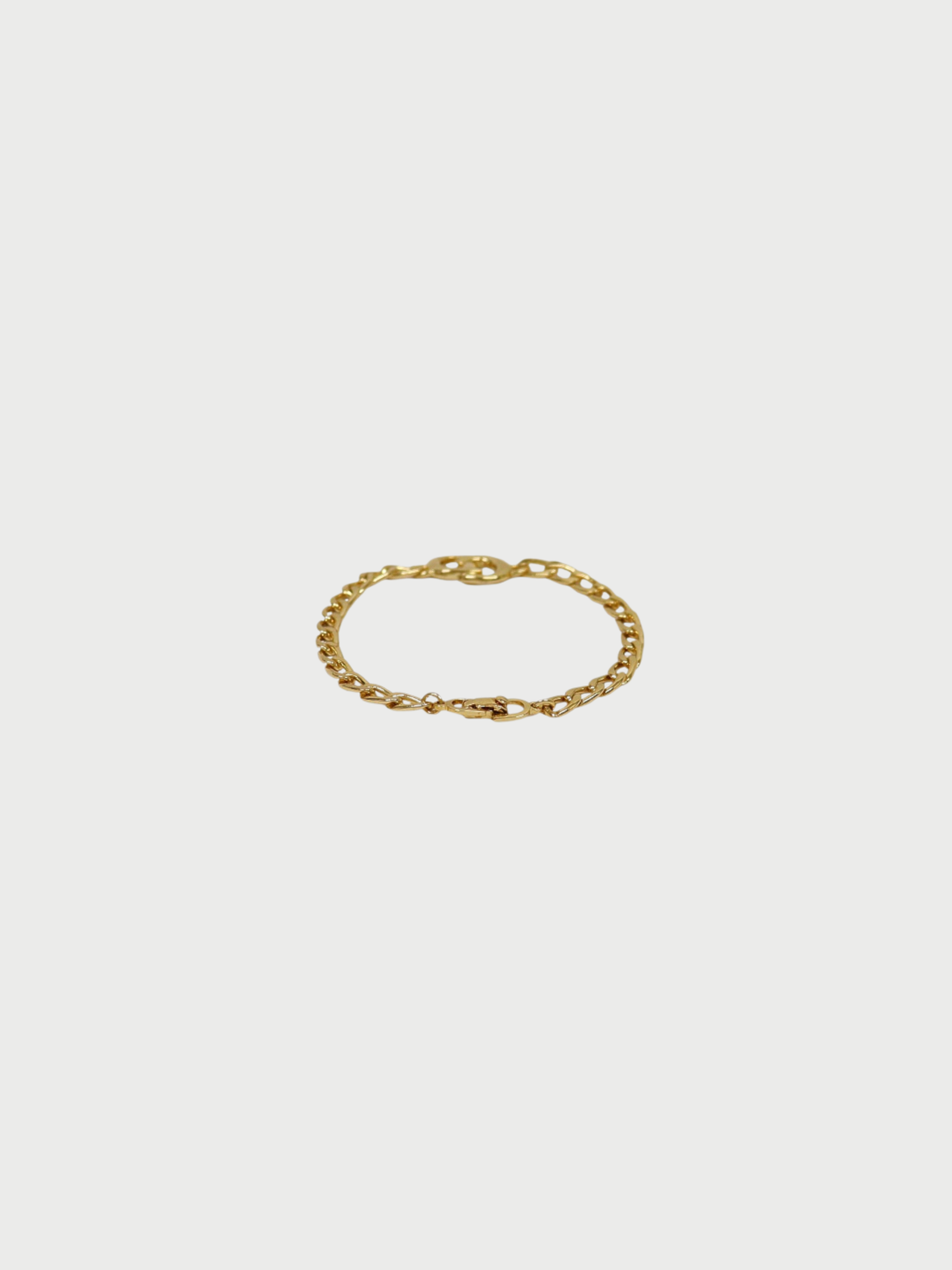 Christian Dior 2000s Gold Plated Metal CD Ribbon Bracelet