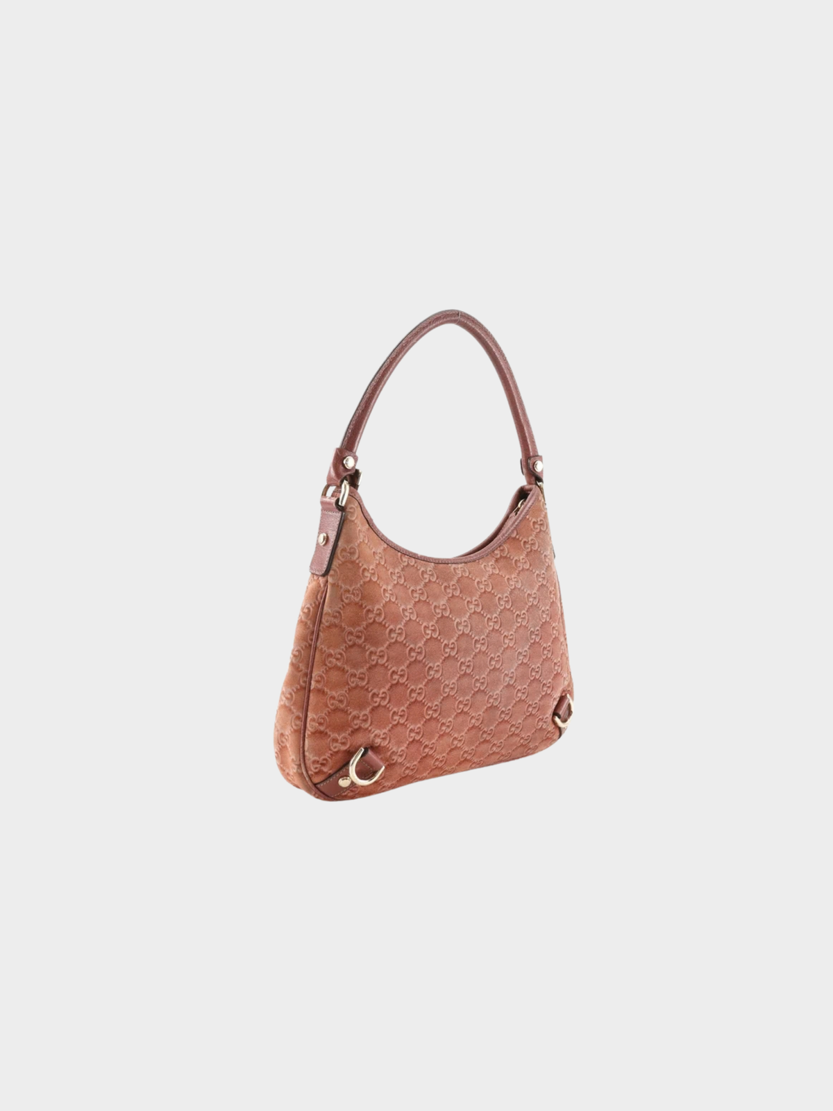 Gucci 2000s Raspberry Pink GG Suede Abbey Shoulder Bag