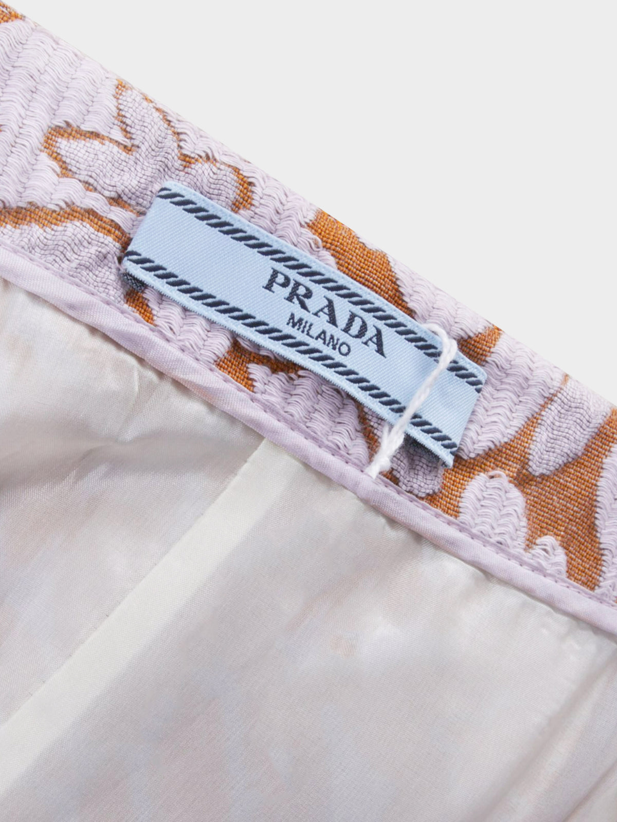 Prada 2014 Brown Floral Print Straight Pencil Skirt
