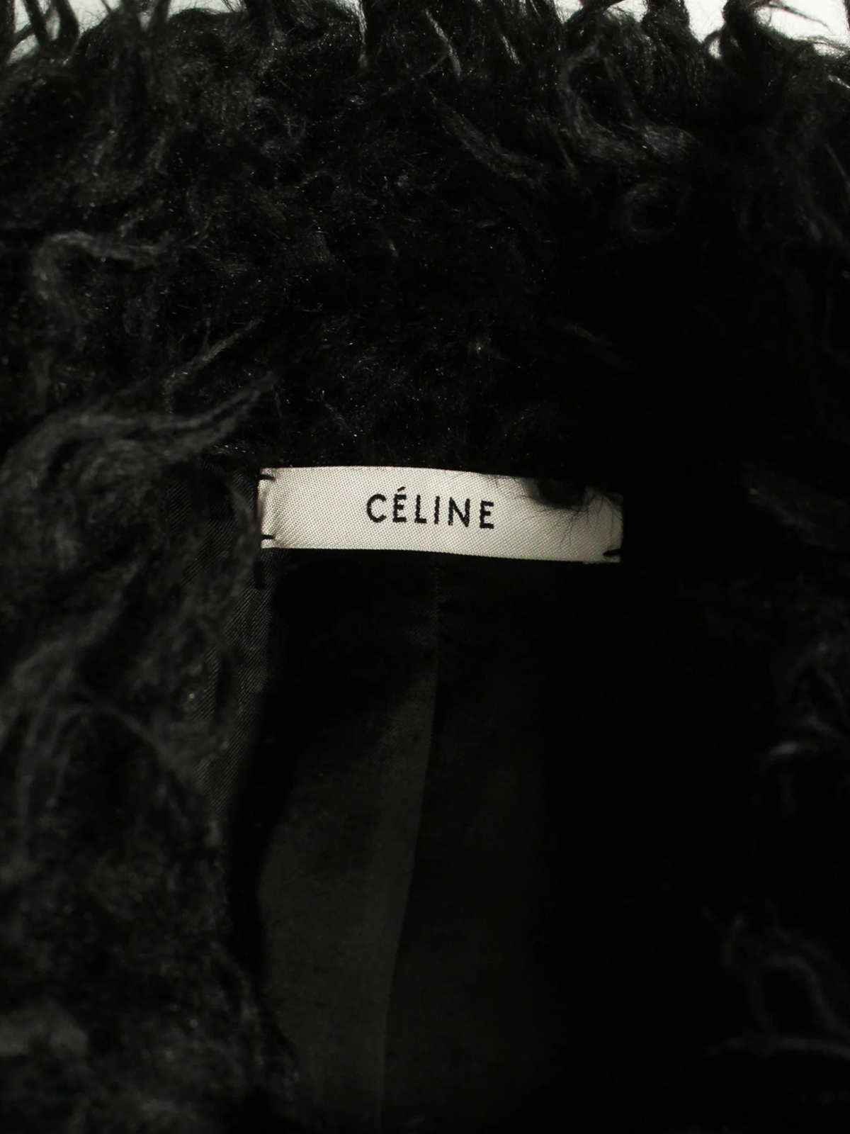 Celine 2013 Pre-Fall Black Faux Shearling Coat