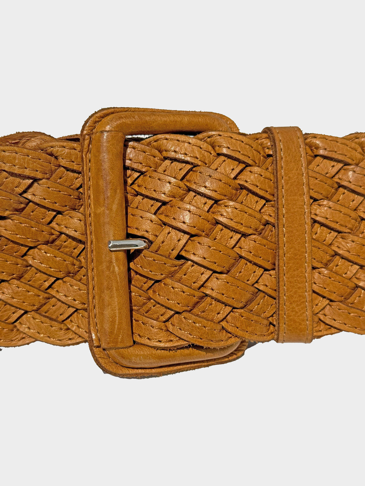 Chloé 2000s Brown Leather Braided Belt