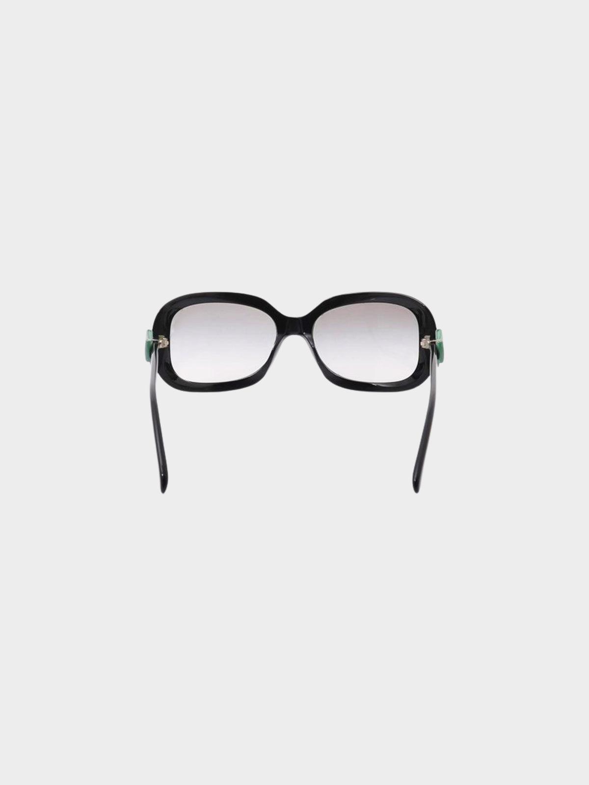Chanel Early 2000s Black Acetate CC Bow Sunglasses