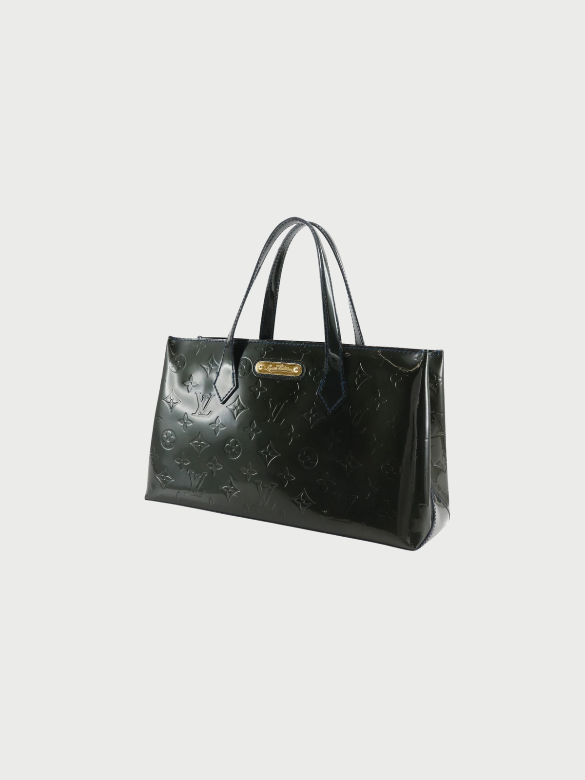 Louis Vuitton 2009 Bleu Nuit Monogram Vernis Wilshire PM Handbag