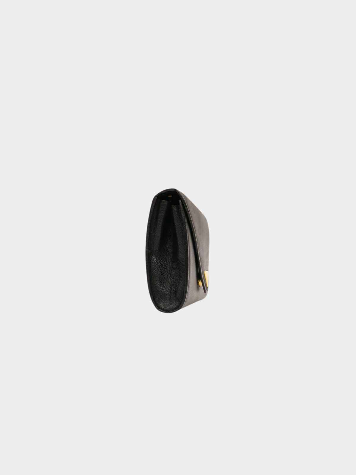 Yves Saint Laurent 2000s Black Leather Logo Hardware Shoulder Bag