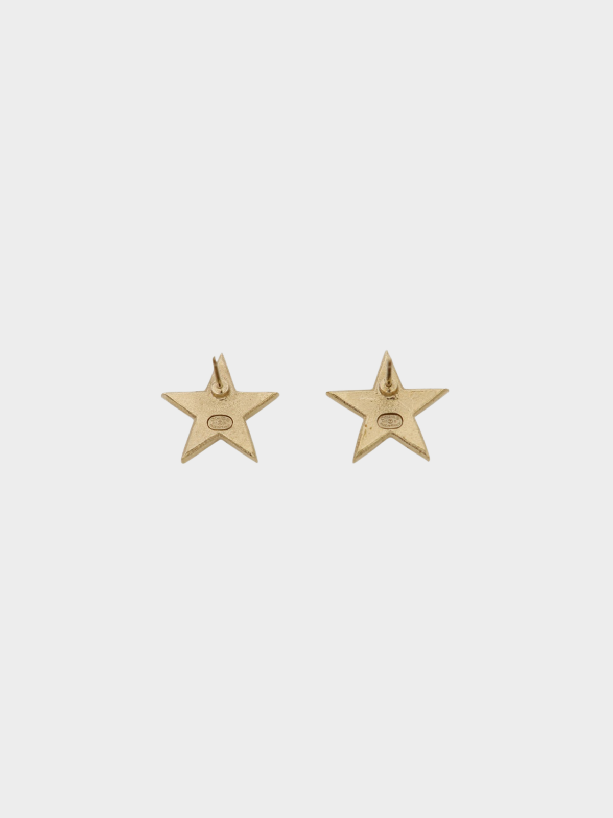 Chanel 2000s Gold Plated Metal COCO Star Ear Studs