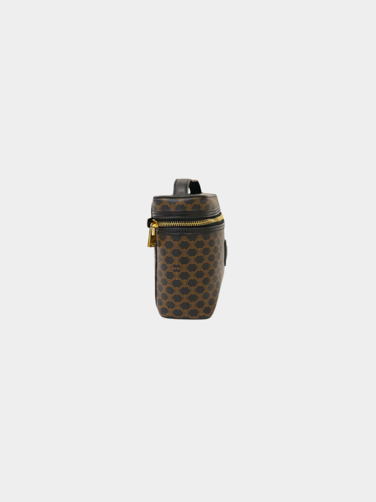 Celine 1990s Black Macadam Blazon Vanity Bag