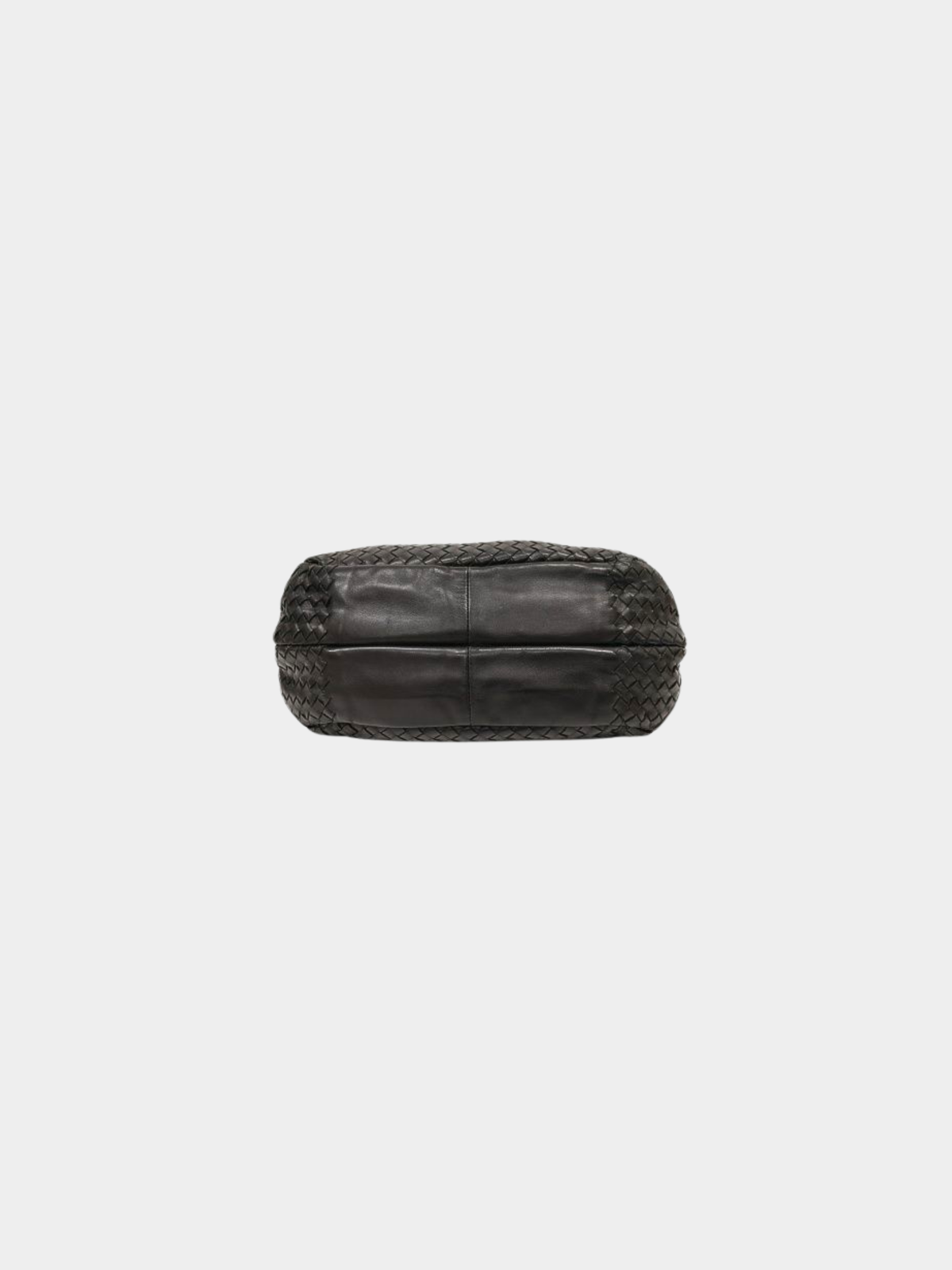 Bottega Veneta 2010s Black Leather Intrecciato Shoulder Bag