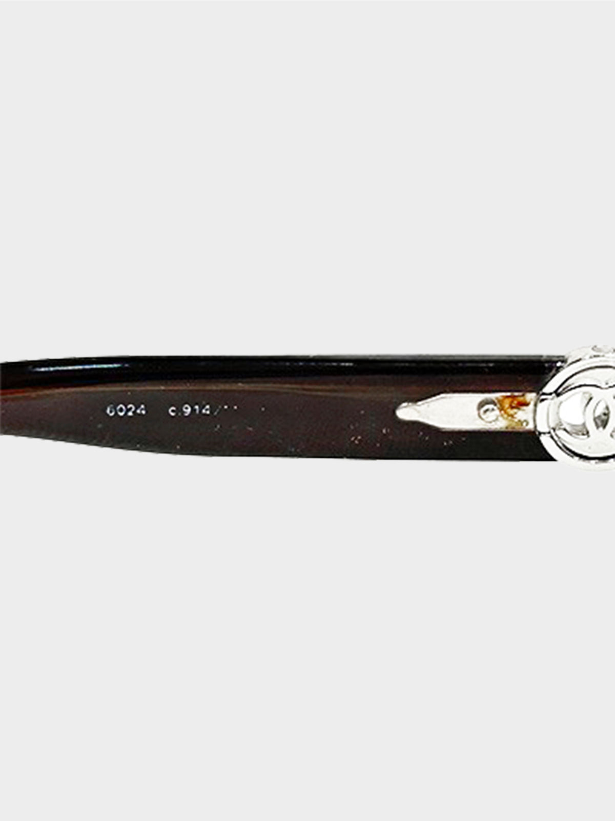 Chanel 2000s Burgundy CC Narrow Sunglasses