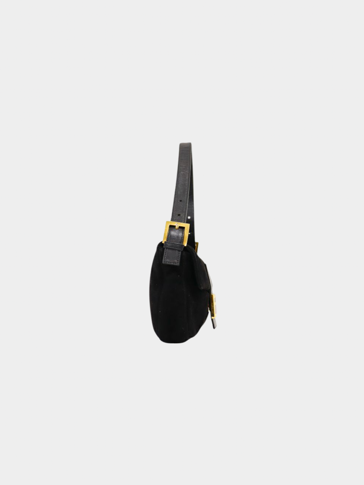 Fendi 2000s Black Suede Mama Baguette