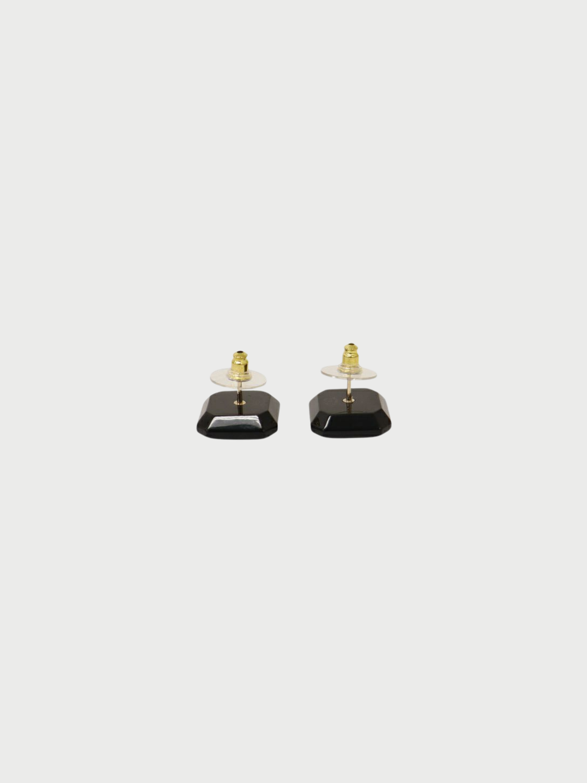 Chanel 2000s Black Gold COCO Rhinestone Earrings
