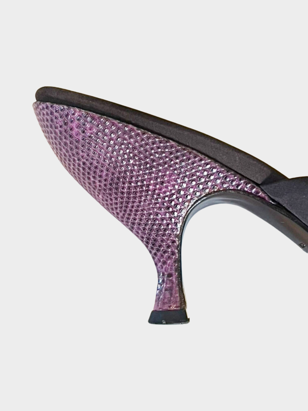 Prada FW 2000 Purple Silk Floral Print Heels