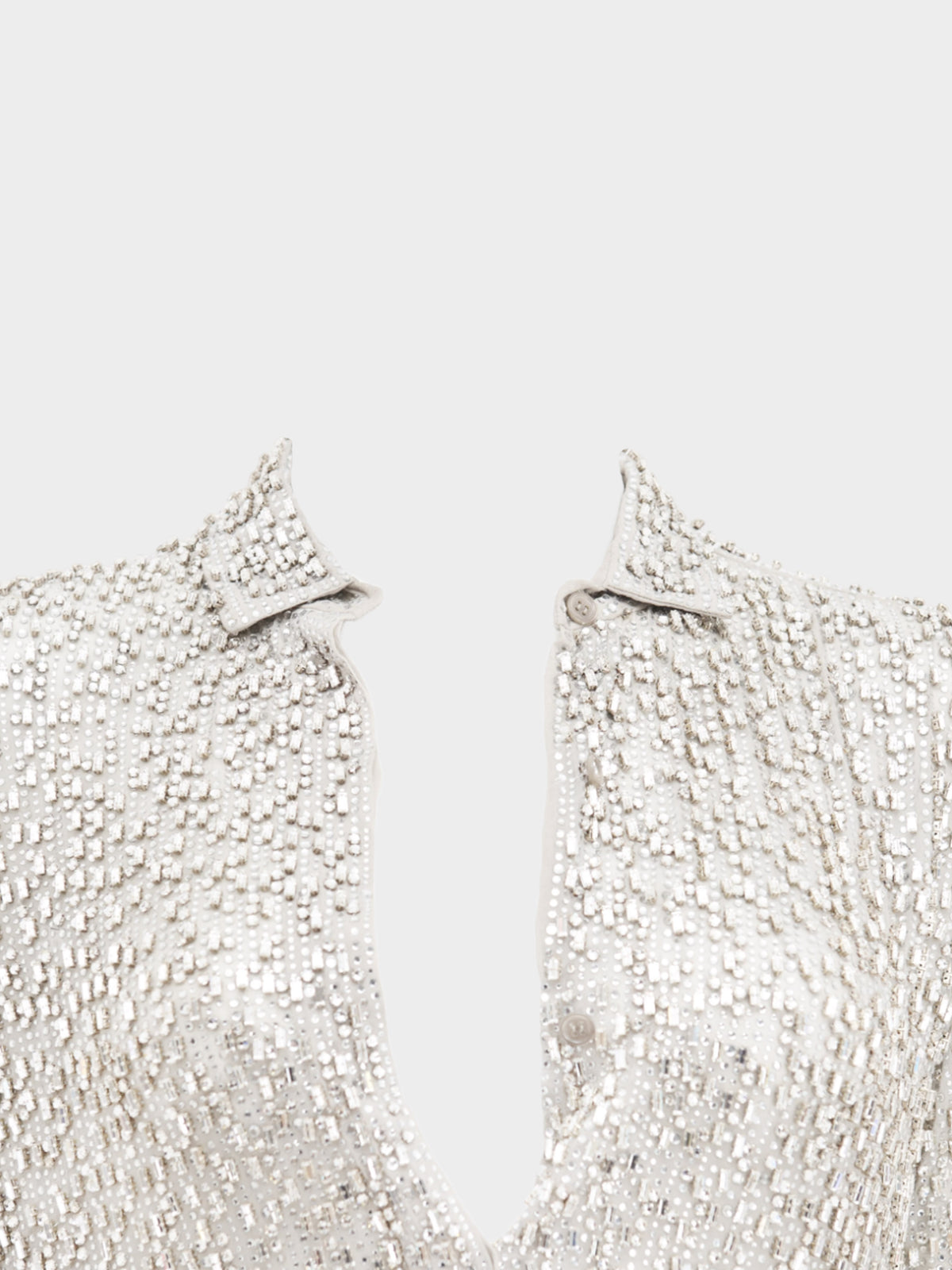 Saint Laurent FW 2017 Crystal Embroidered Button Up Shirt