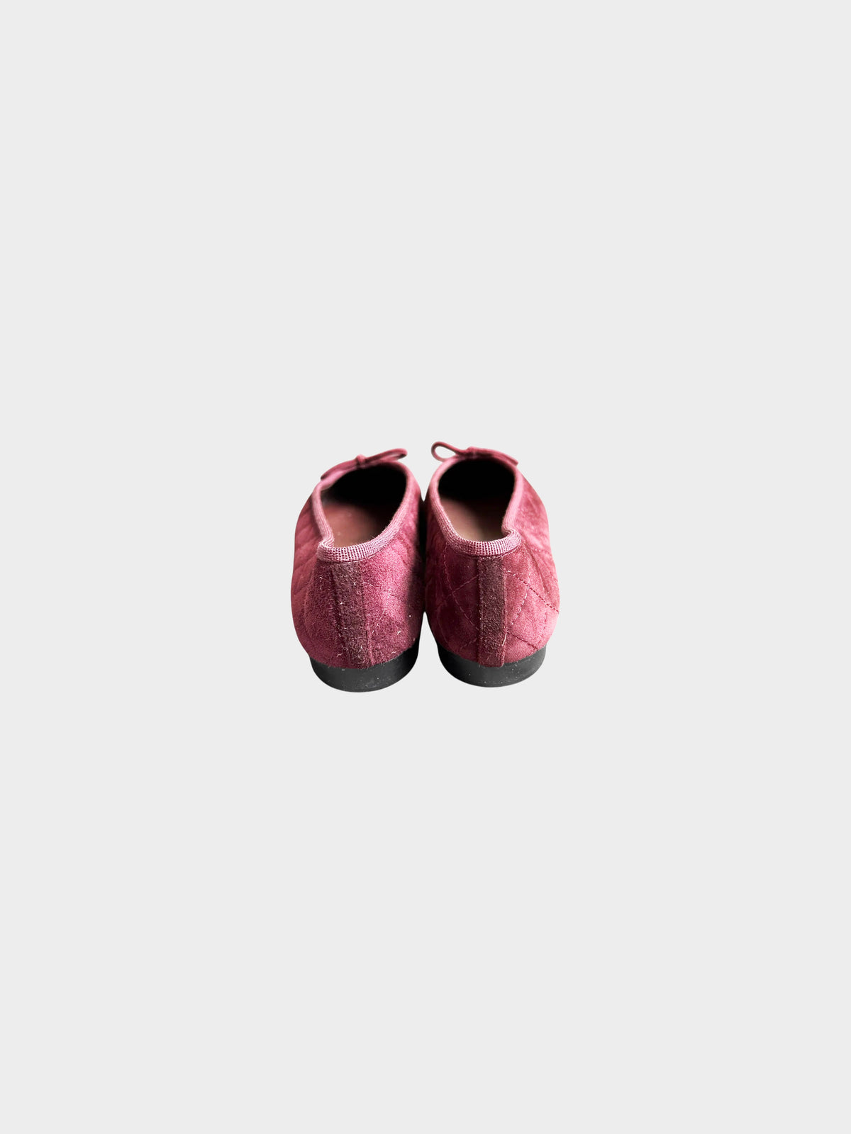 Chanel 2000s Burgundy Suede CC Ballerina Flats