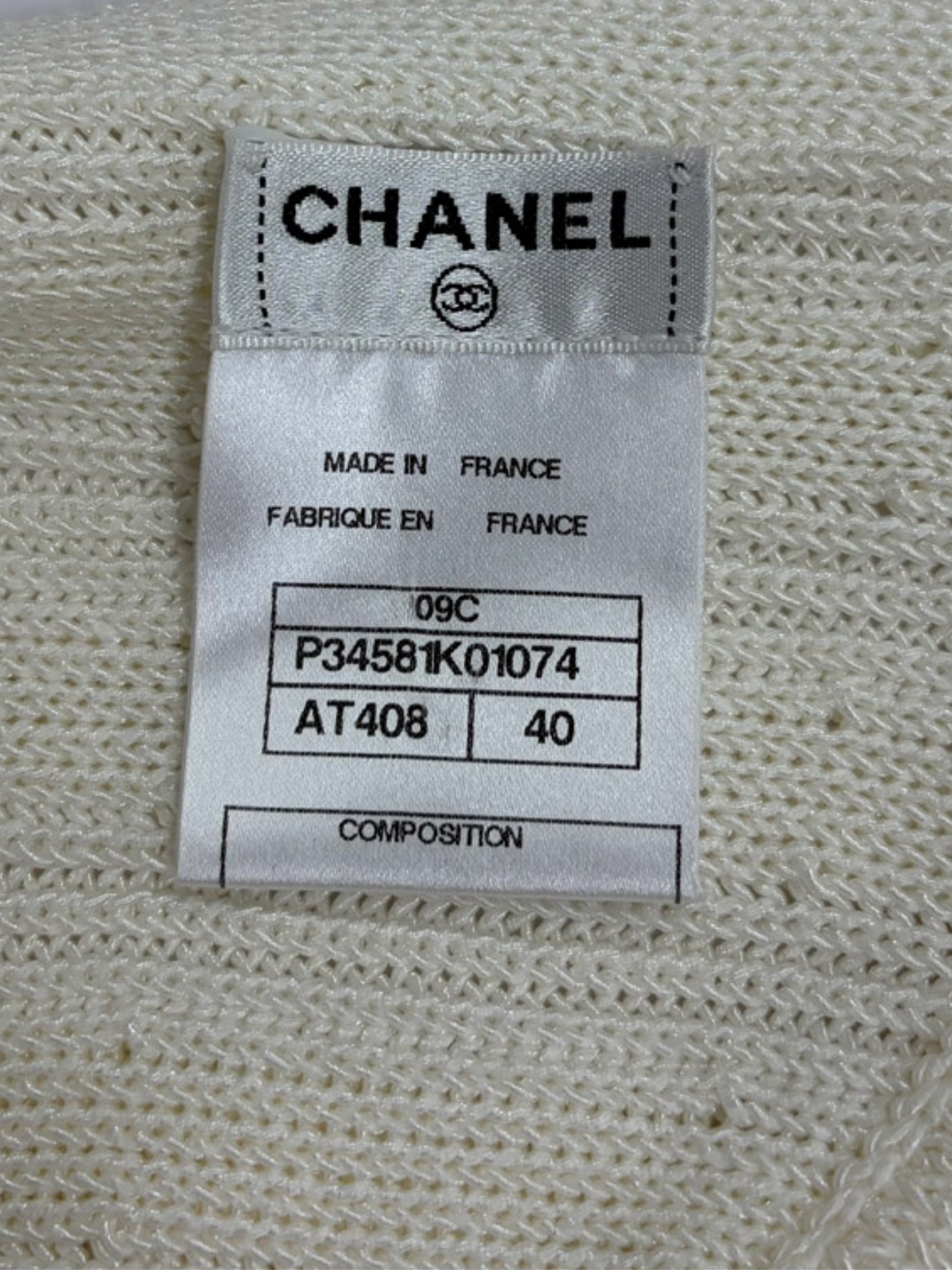 Chanel 2020s White Knit Poncho