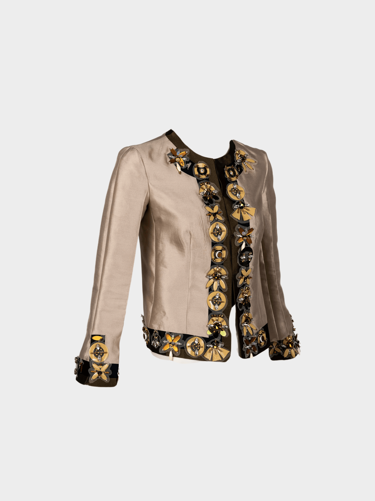 Prada SS 2005 Crystal Appliqué Embellished Wool-Silk Jacket