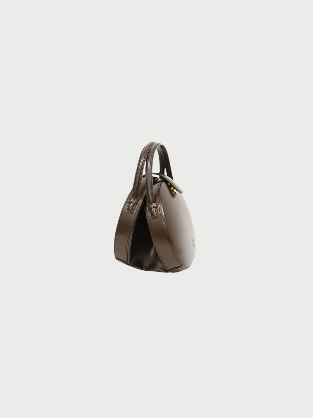 Loewe 2000s Brown Leather Anagram Round Handbag