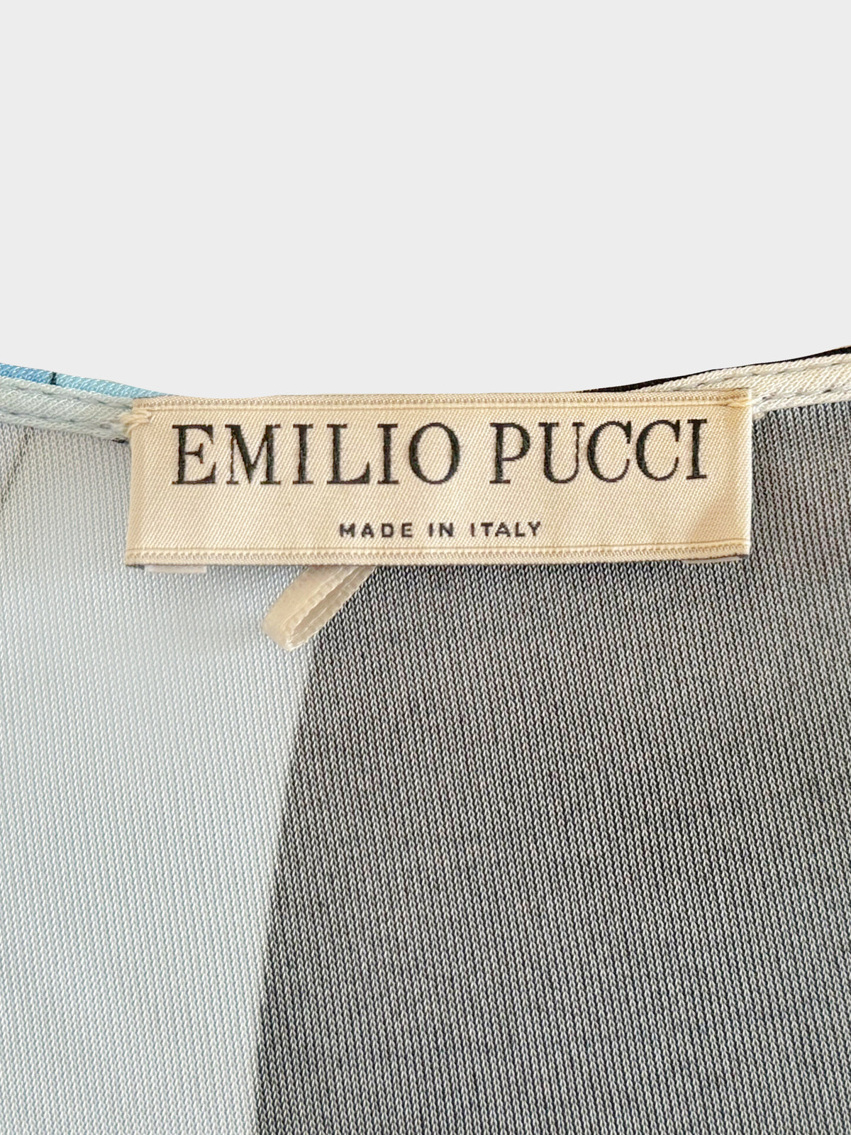 Emilio Pucci 2010s Blue and Black Geometric Print Long-sleeved Top