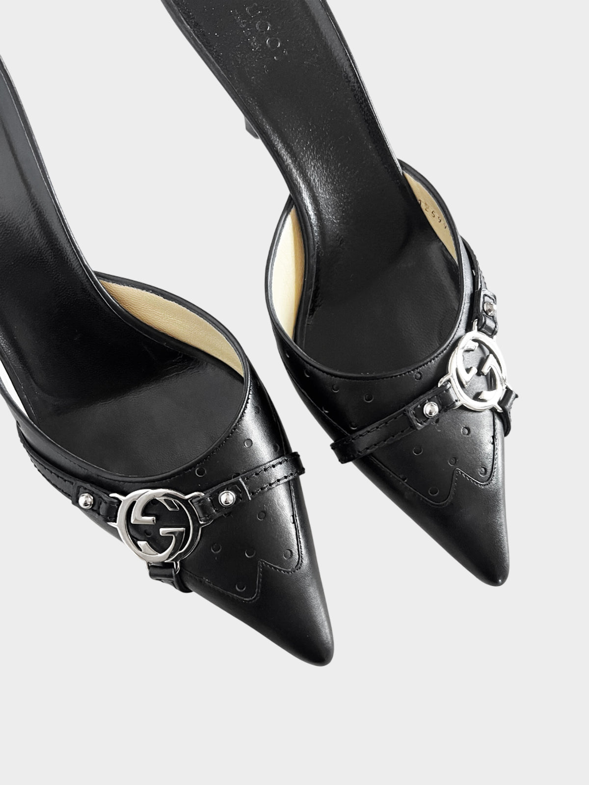 Gucci 2000s Black Leather Pointed Heels