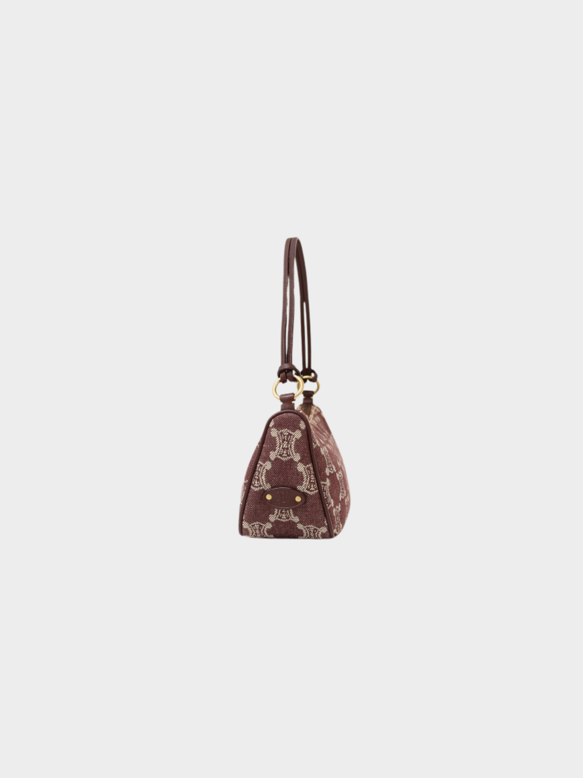 Celine 2000s Bordeaux Canvas Leather Paris Macadam Shoulder Bag