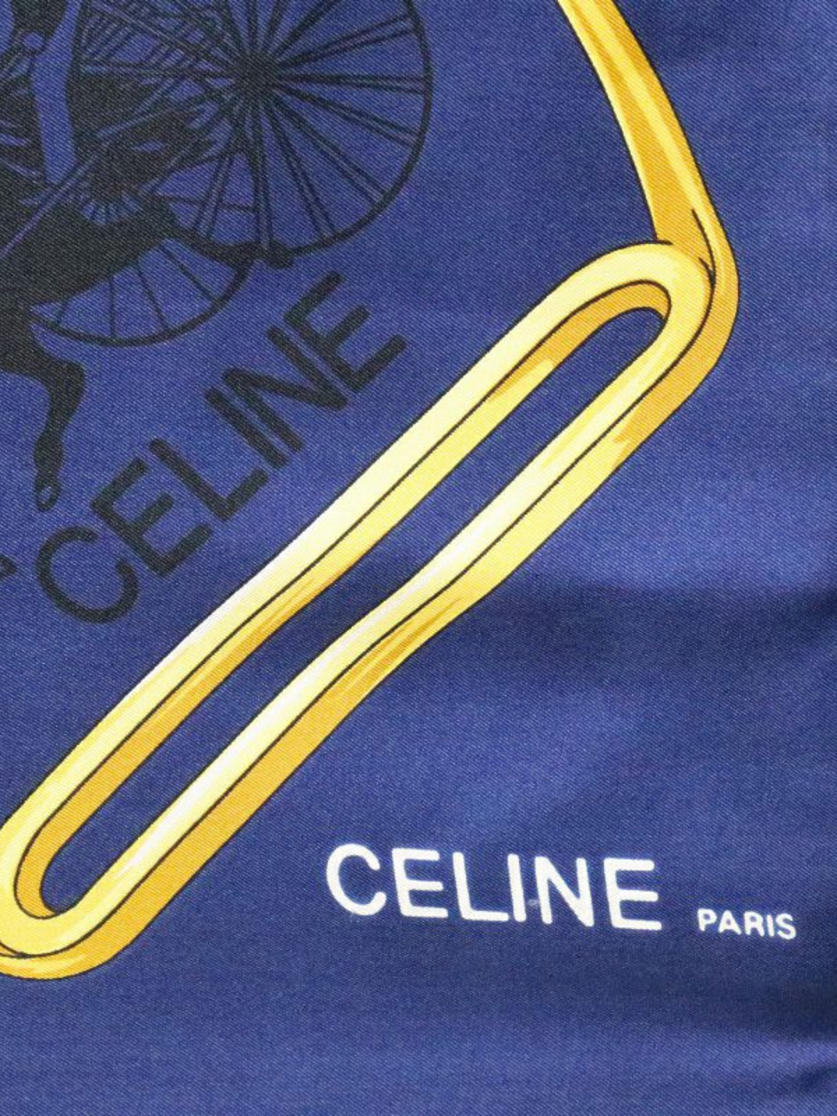 Celine 2000s Multicolor Silk Logo Print Scarf