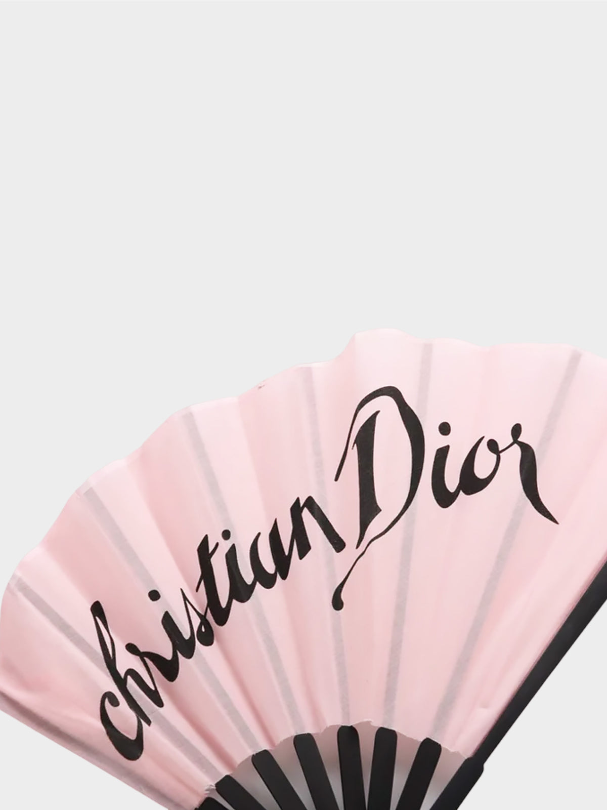 Christian Dior by John Galliano 2000s Rare Light Pink Logo Handheld Fan